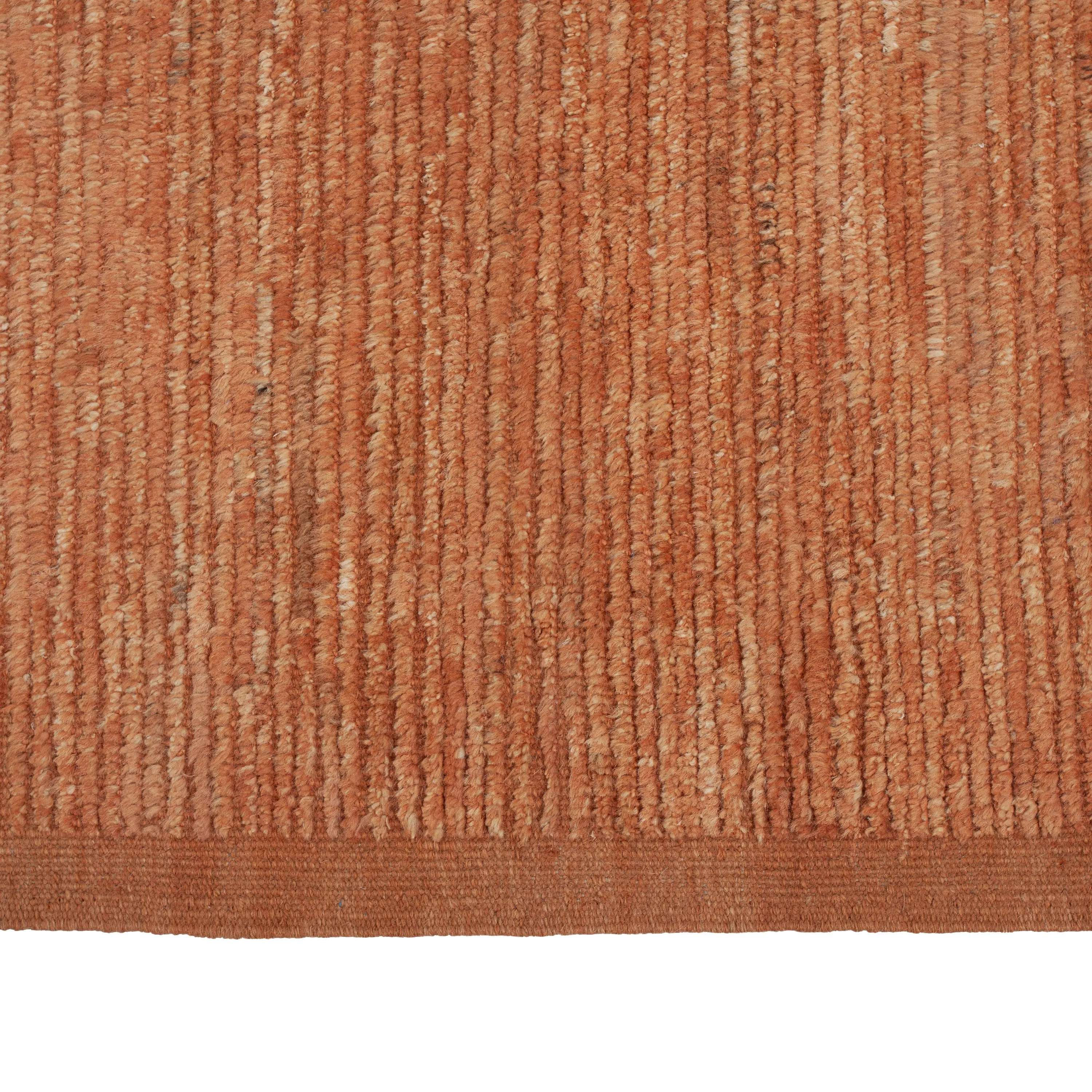 Orange Zameen Transitional Wool Rug - 9'4" x 12'