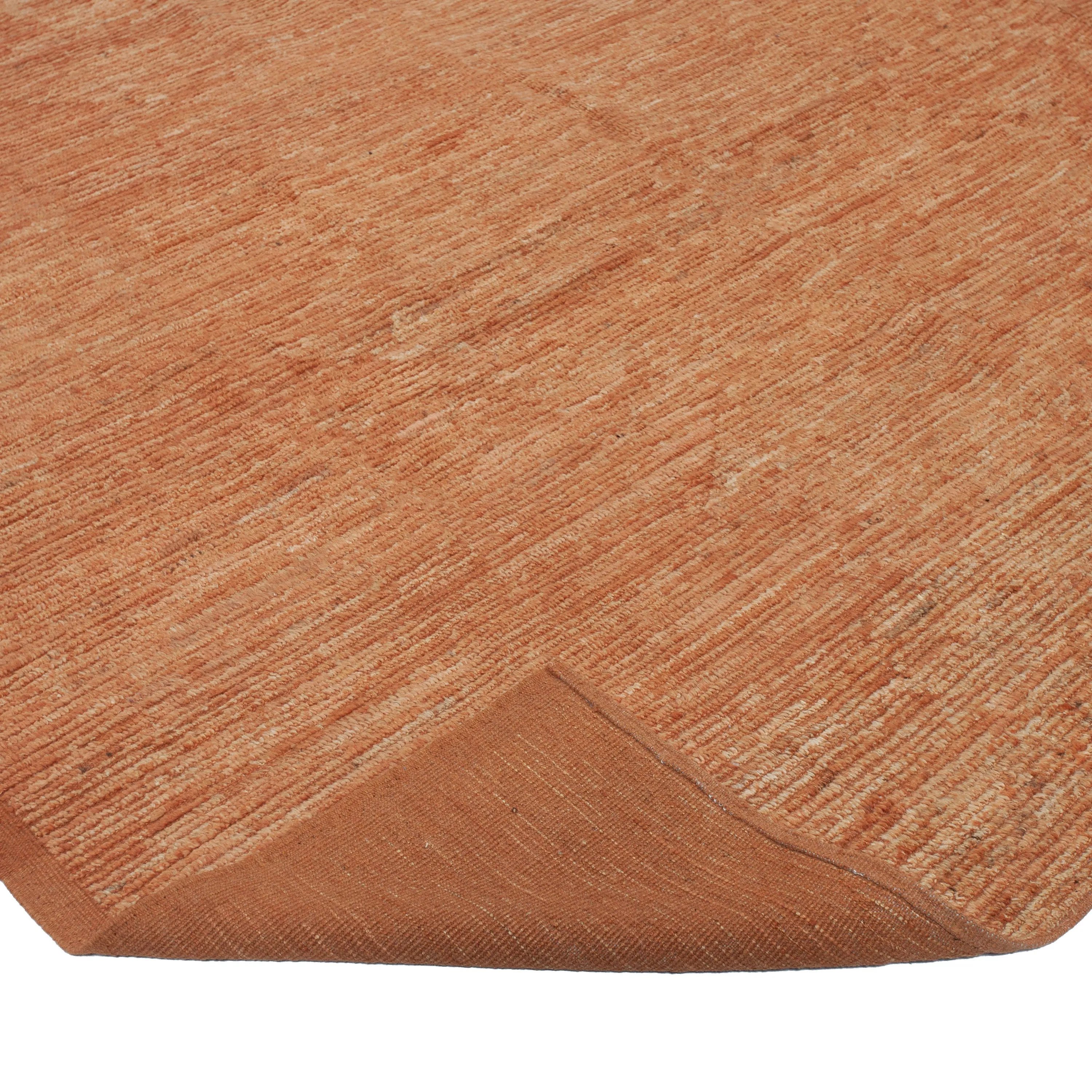 Orange Zameen Transitional Wool Rug - 9'4" x 12'