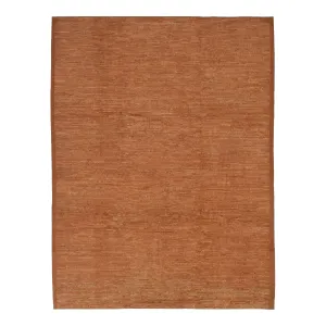 Orange Zameen Transitional Wool Rug - 9'4" x 12'