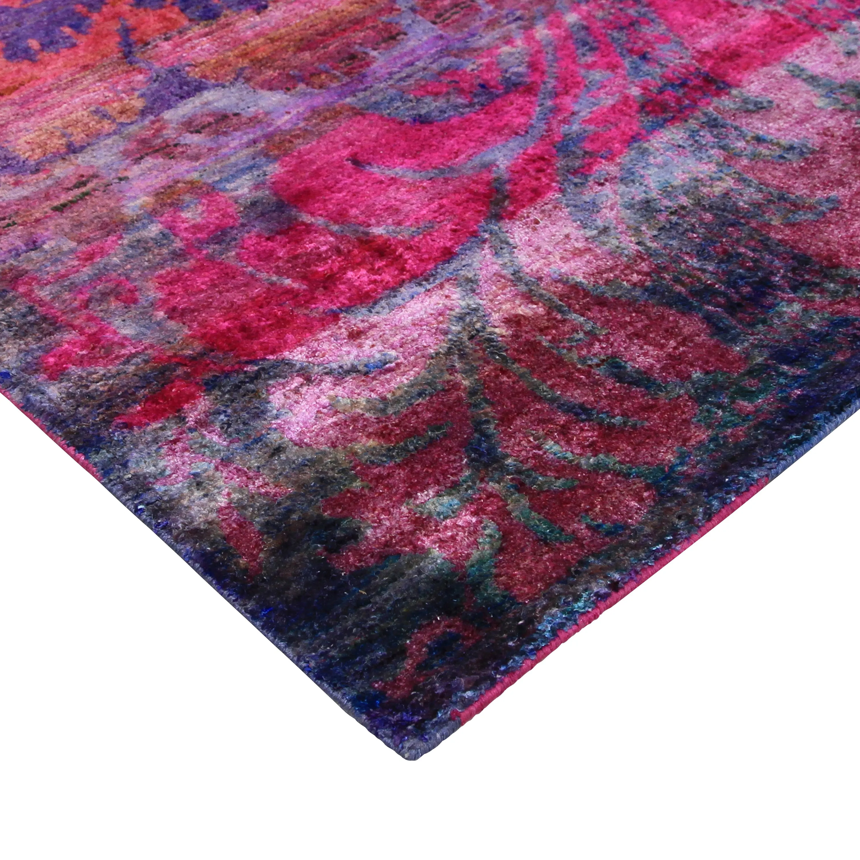 Pink Alchemy & Purple Transitional Silk Runner - 3' x 21'10"
