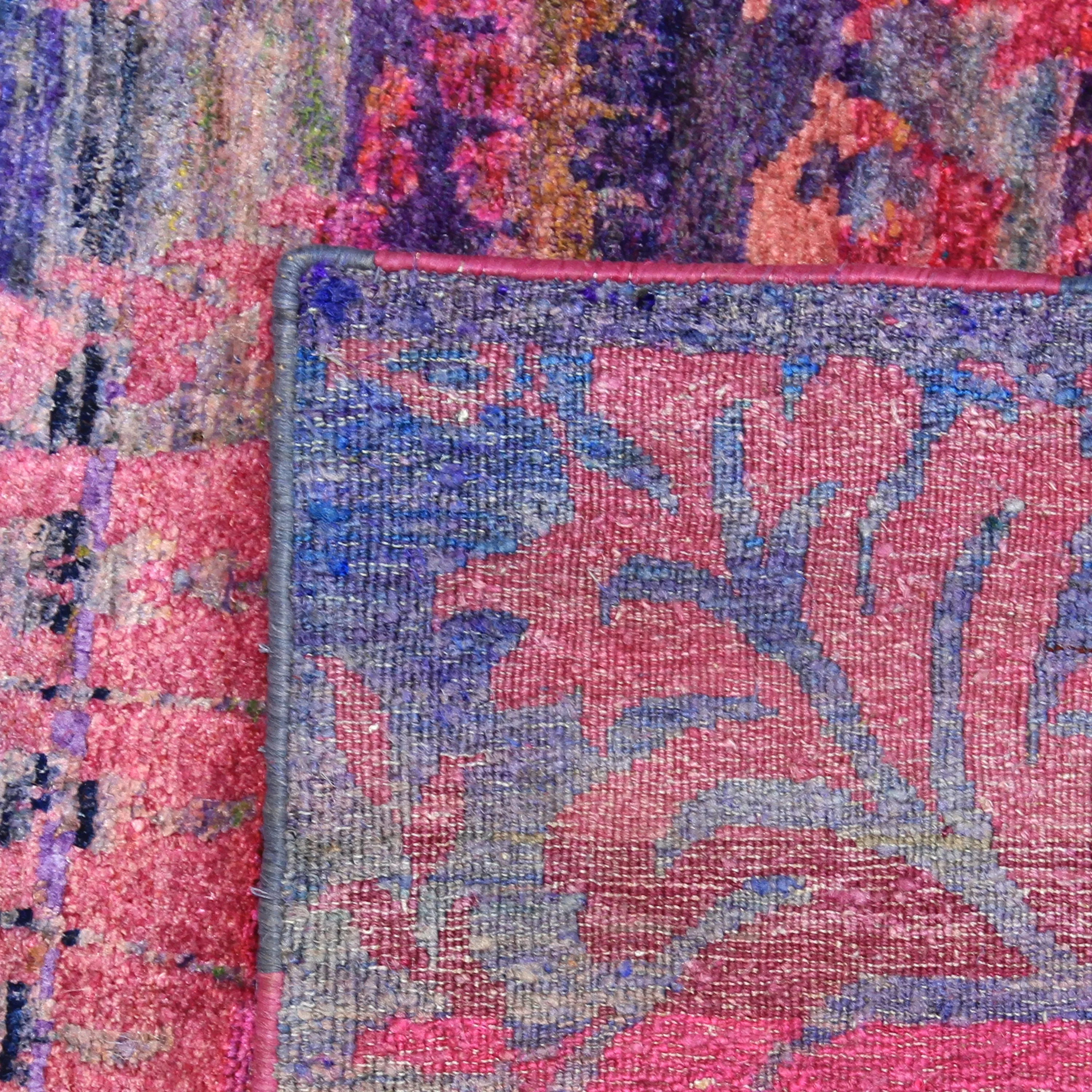 Pink Alchemy & Purple Transitional Silk Runner - 3' x 21'10"