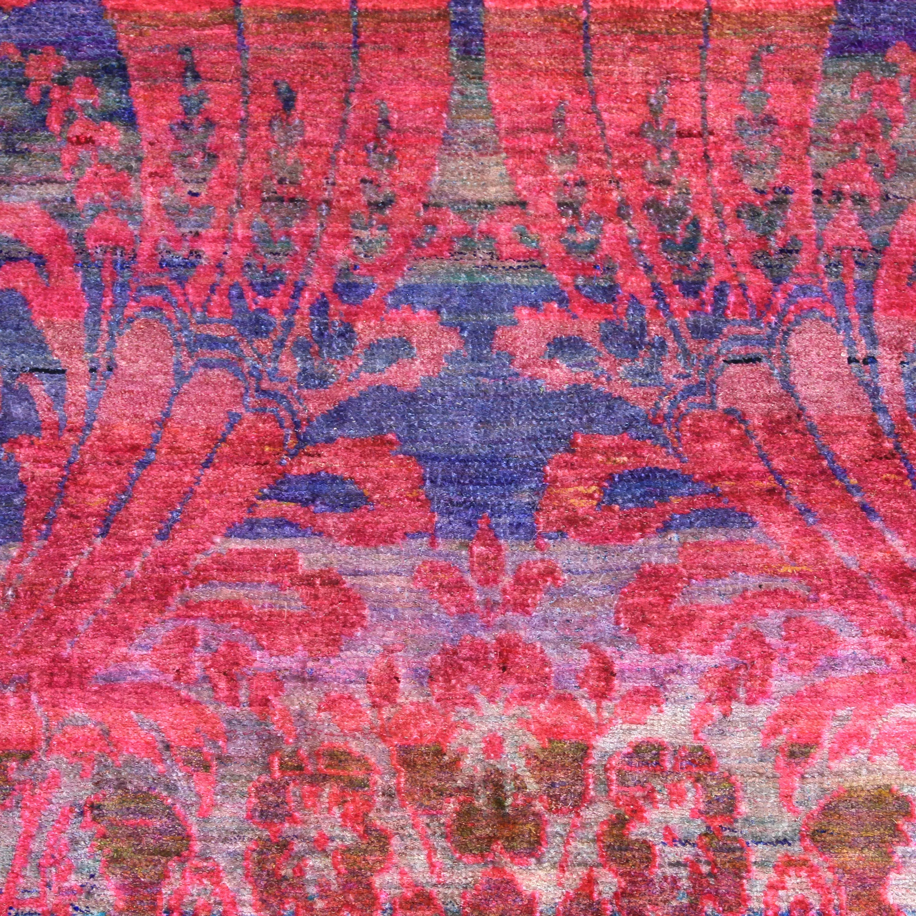 Pink Alchemy & Purple Transitional Silk Runner - 3' x 21'10"