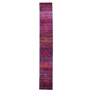 Pink Alchemy & Purple Transitional Silk Runner - 3' x 21'10"