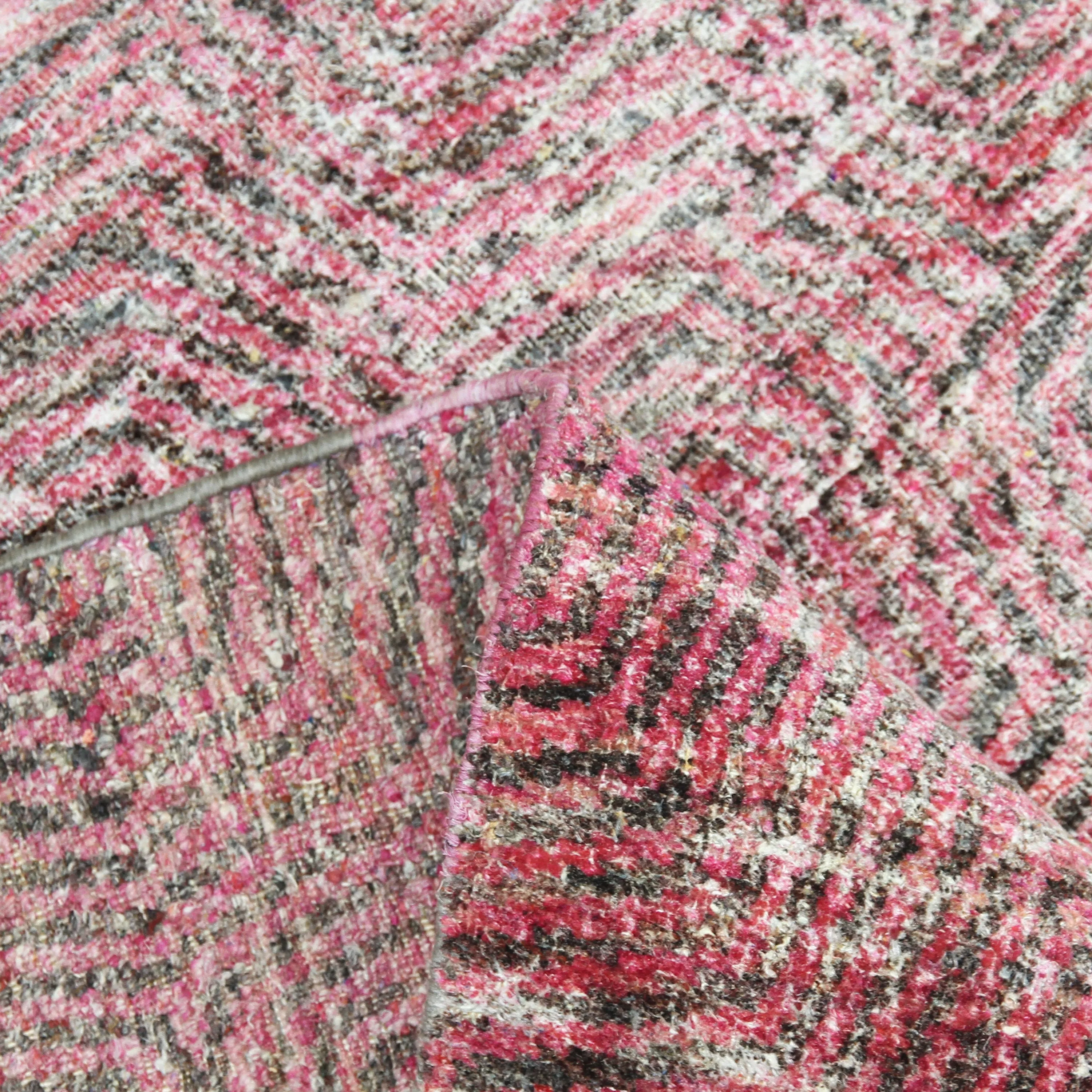 Pink Alchemy Transitional Wool Linen Cotton Blend Rug - 7'9" x 10'6"