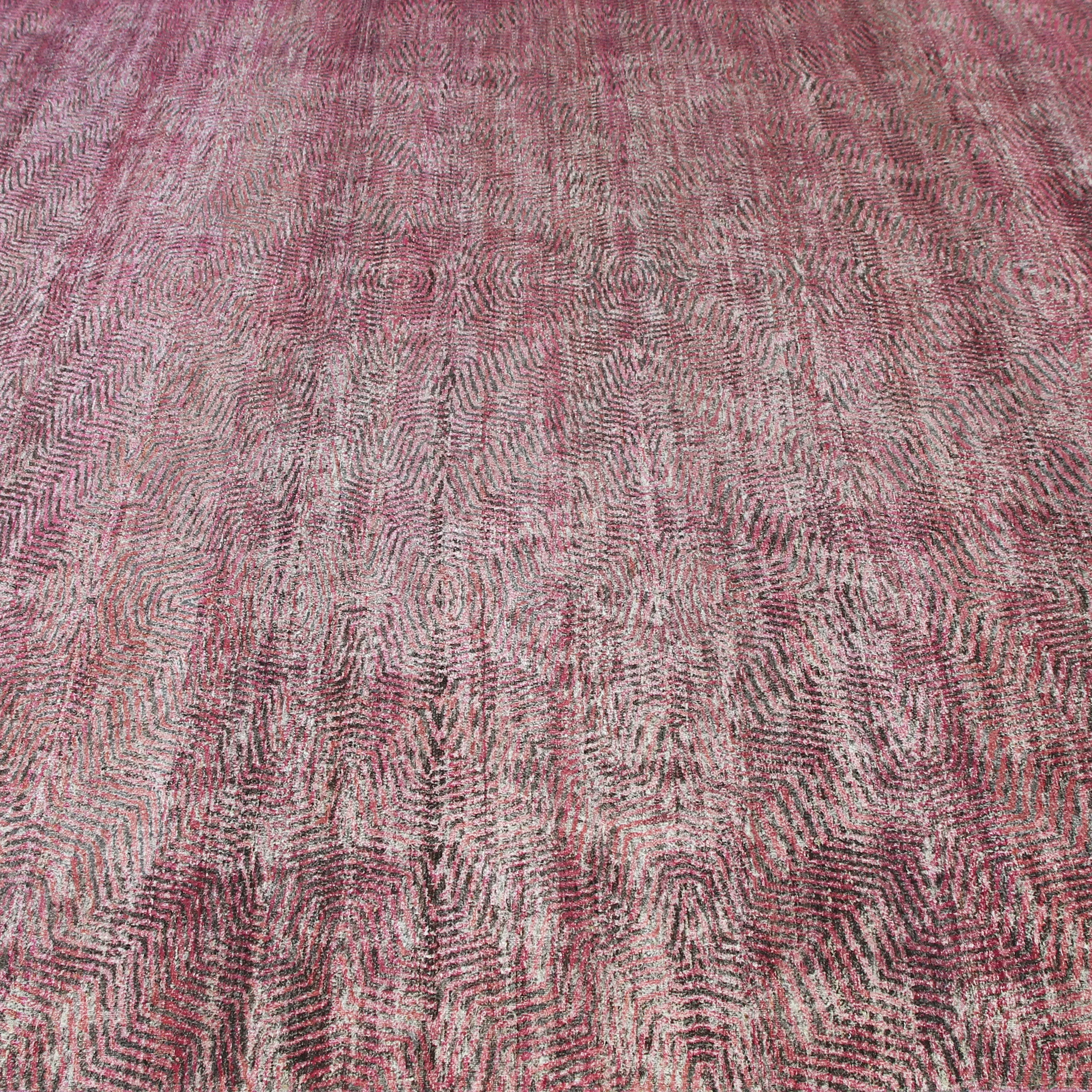 Pink Alchemy Transitional Wool Linen Cotton Blend Rug - 7'9" x 10'6"