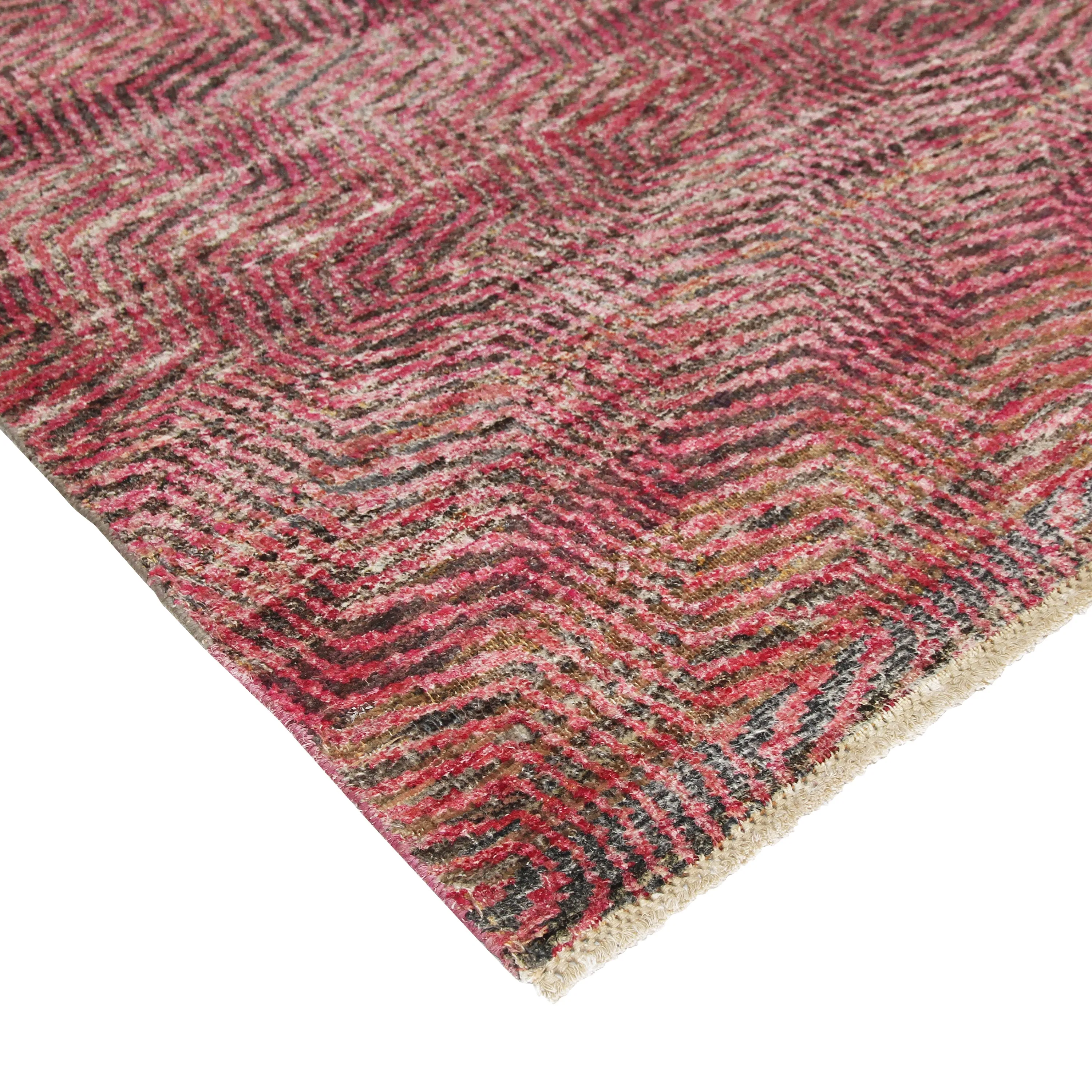 Pink Alchemy Transitional Wool Linen Cotton Blend Rug - 7'9" x 10'6"