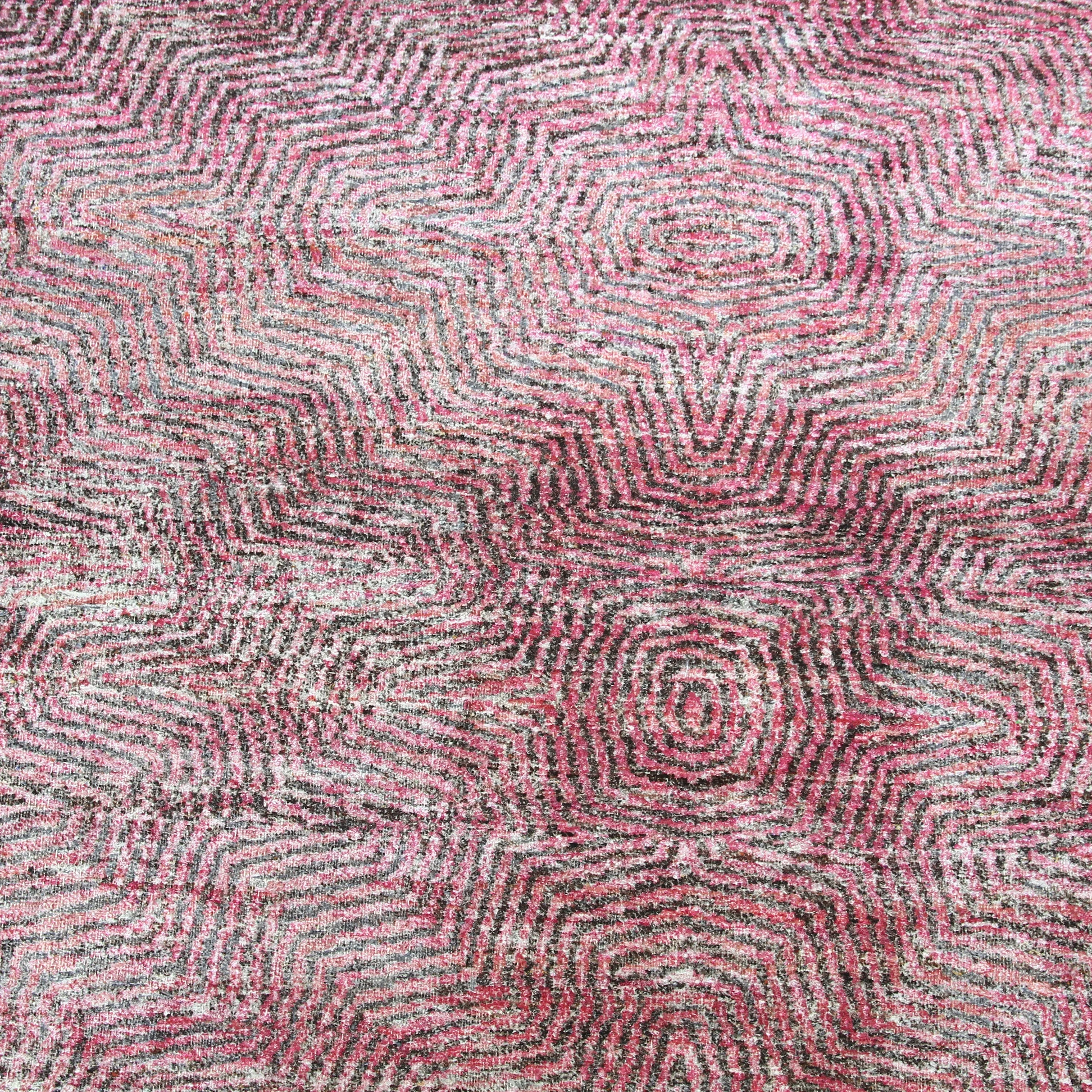 Pink Alchemy Transitional Wool Linen Cotton Blend Rug - 7'9" x 10'6"