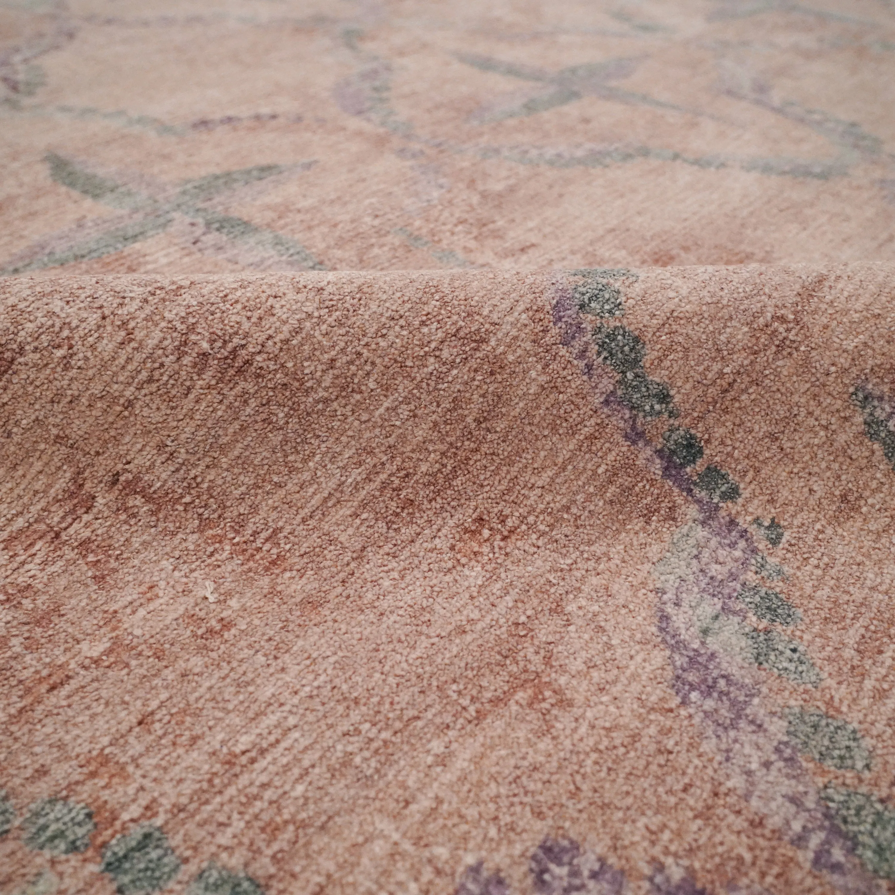 Pink Modern Silk Rug - 9'1" x 12'5"