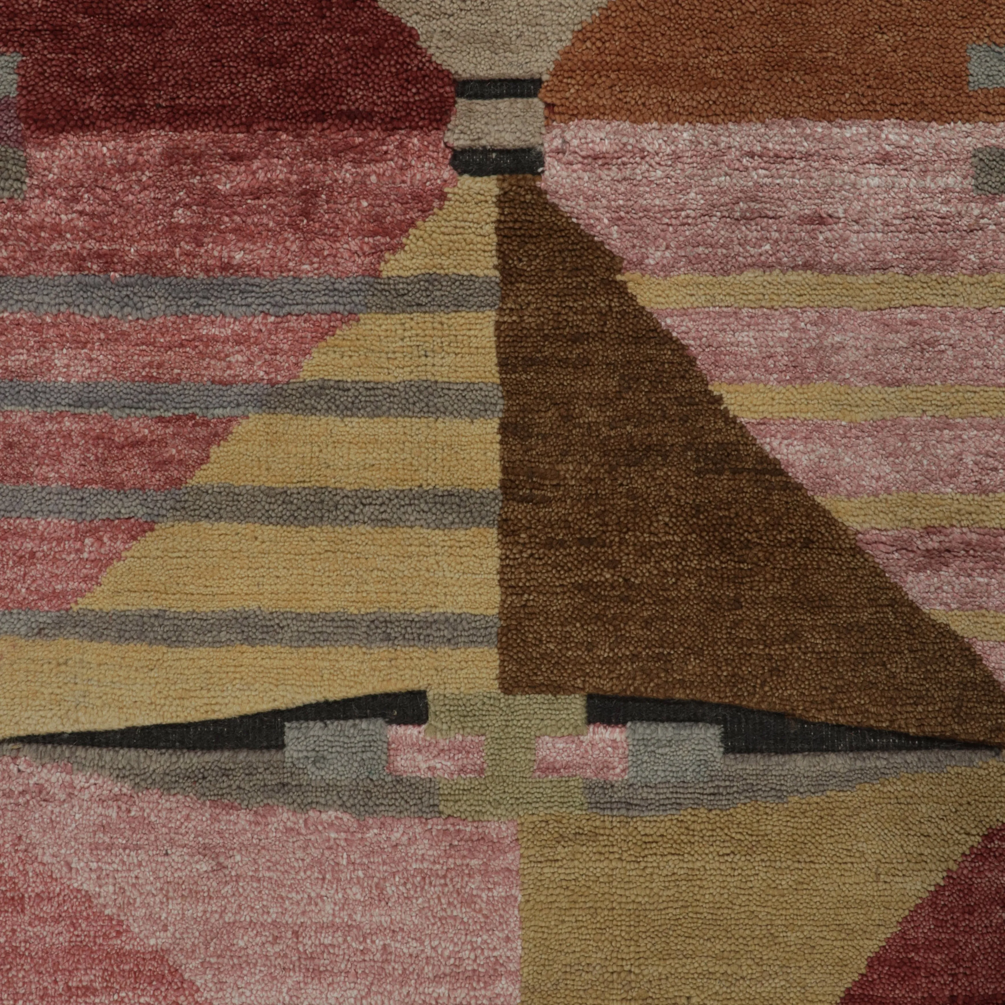 Pink Modern Wool Rug - 8'11" x 11'10"