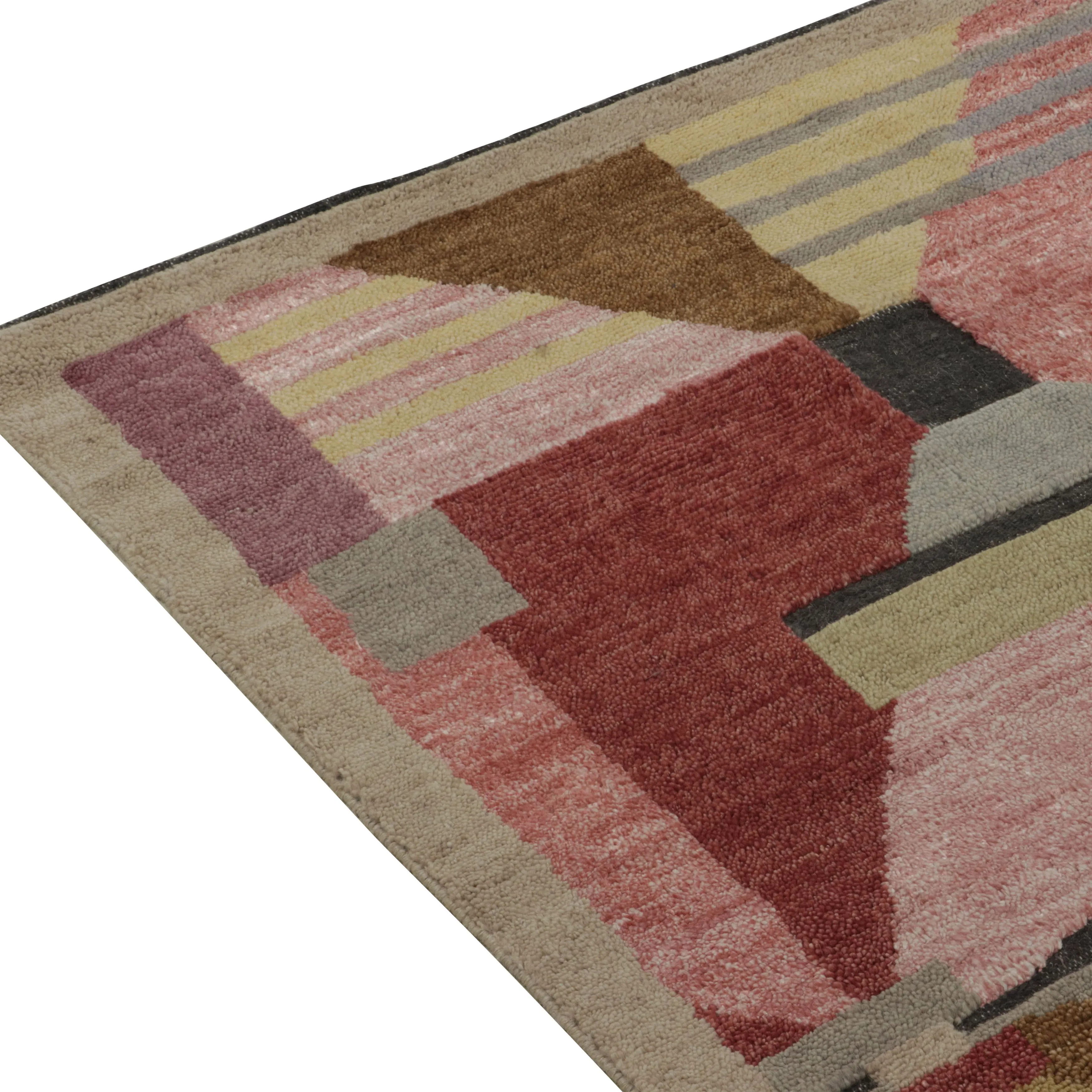 Pink Modern Wool Rug - 8'11" x 11'10"