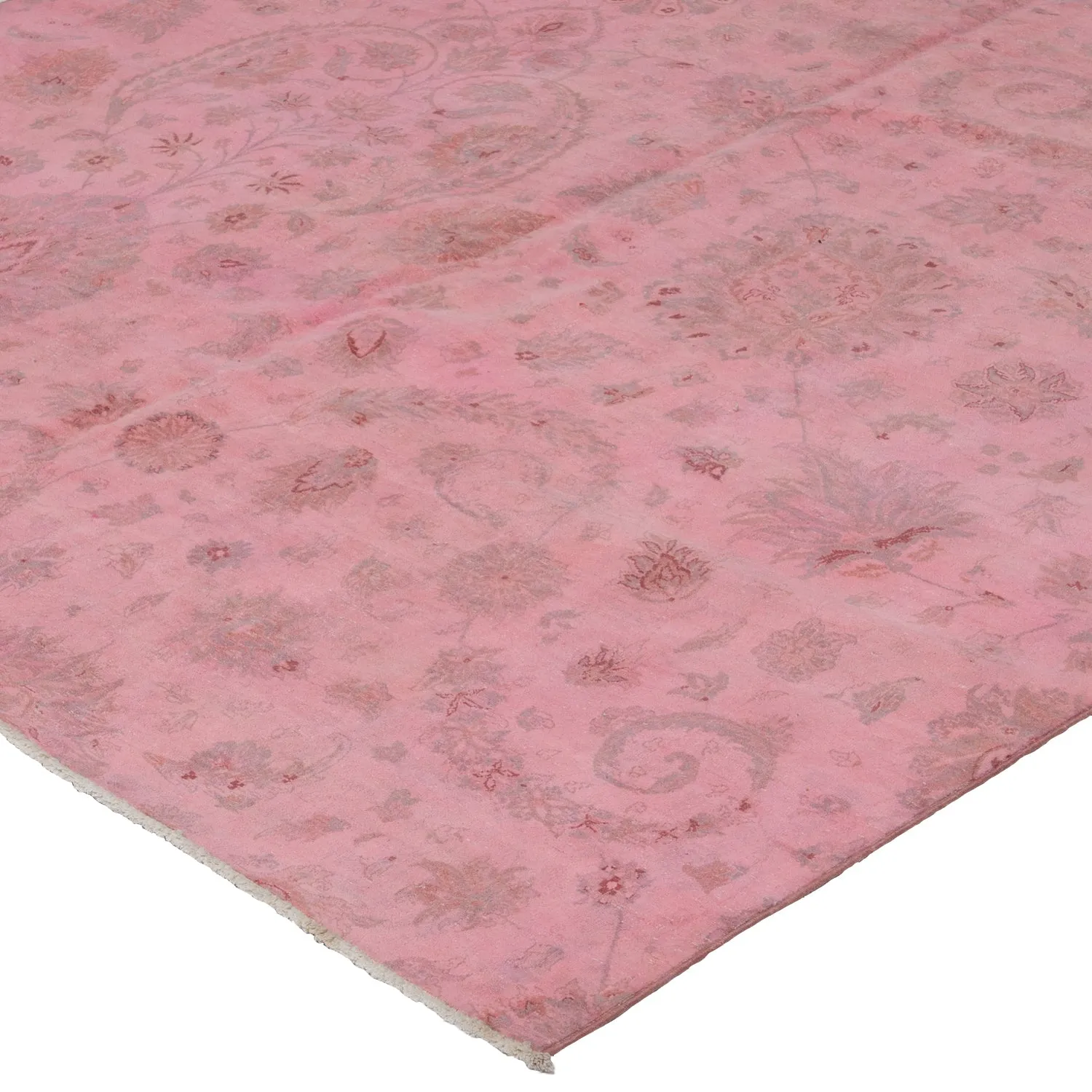 Pink Overdyed Wool Rug - 6'8" x 12'11"