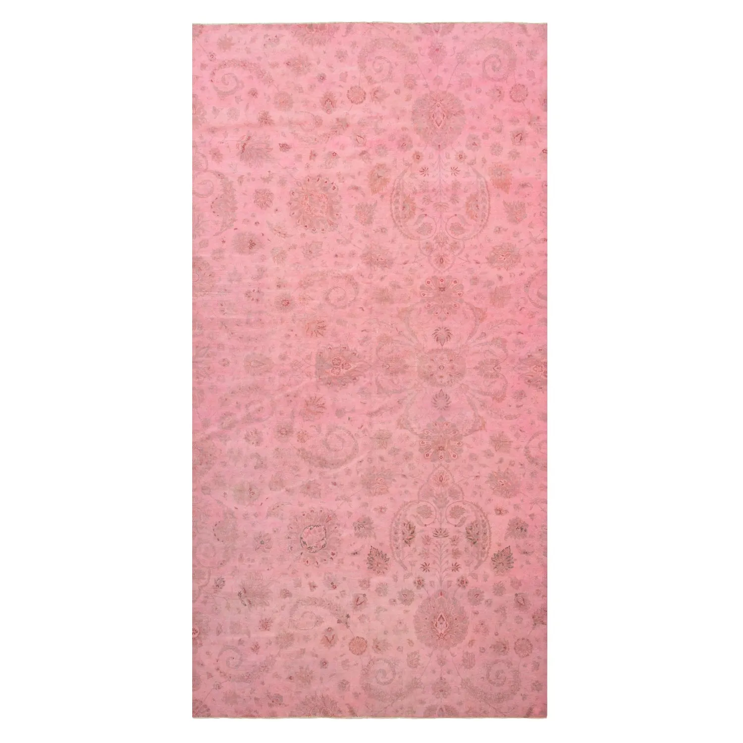 Pink Overdyed Wool Rug - 6'8" x 12'11"