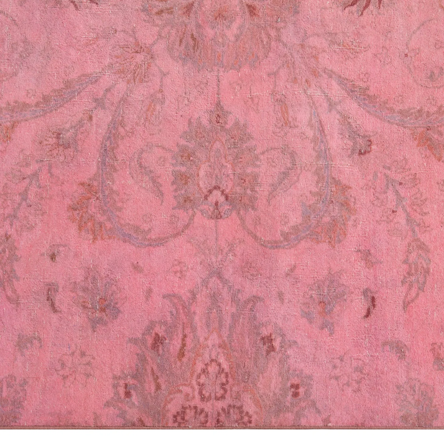 Pink Overdyed Wool Rug - 6'8" x 12'11"