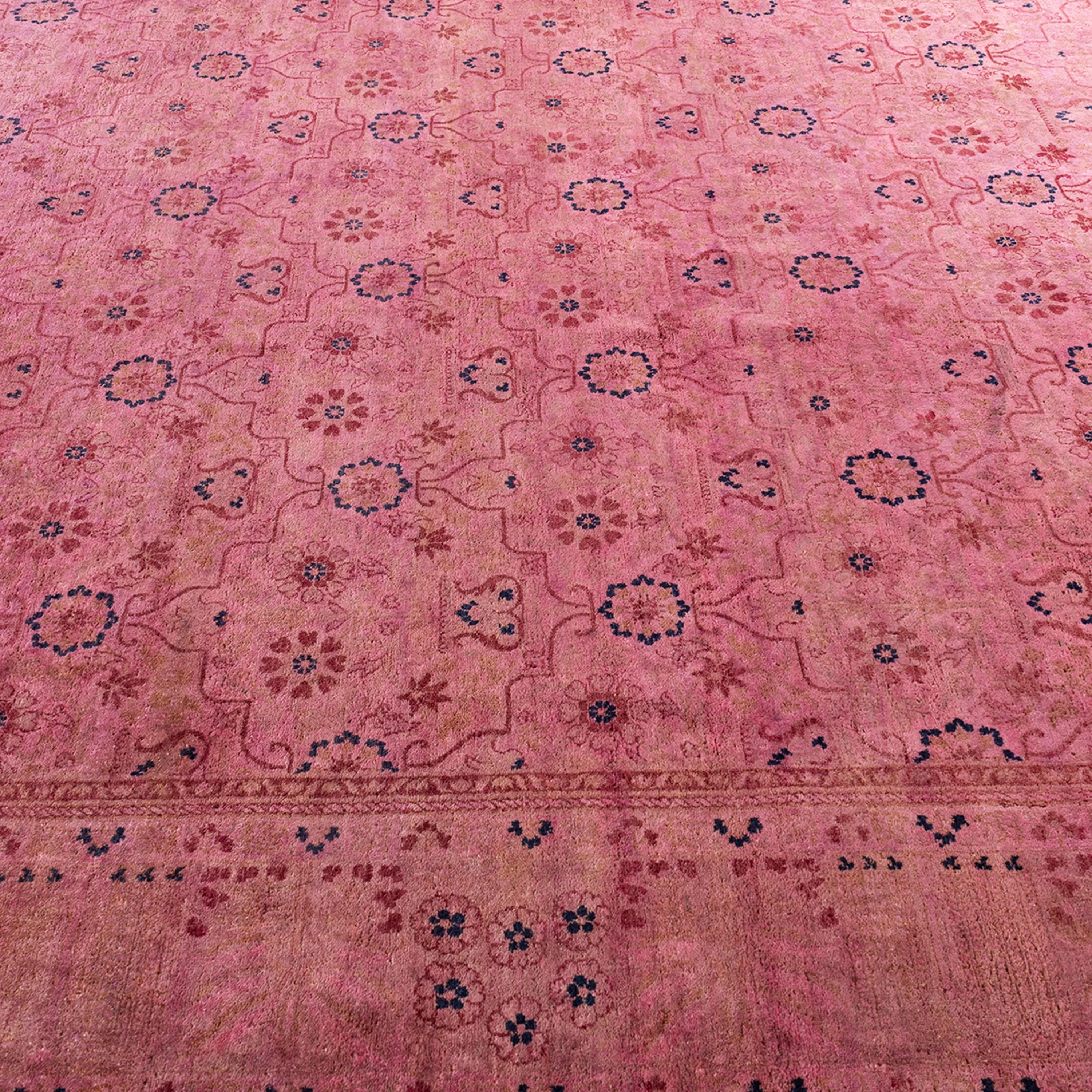 Pink Overdyed Wool Rug - 7'10" x 10'1"