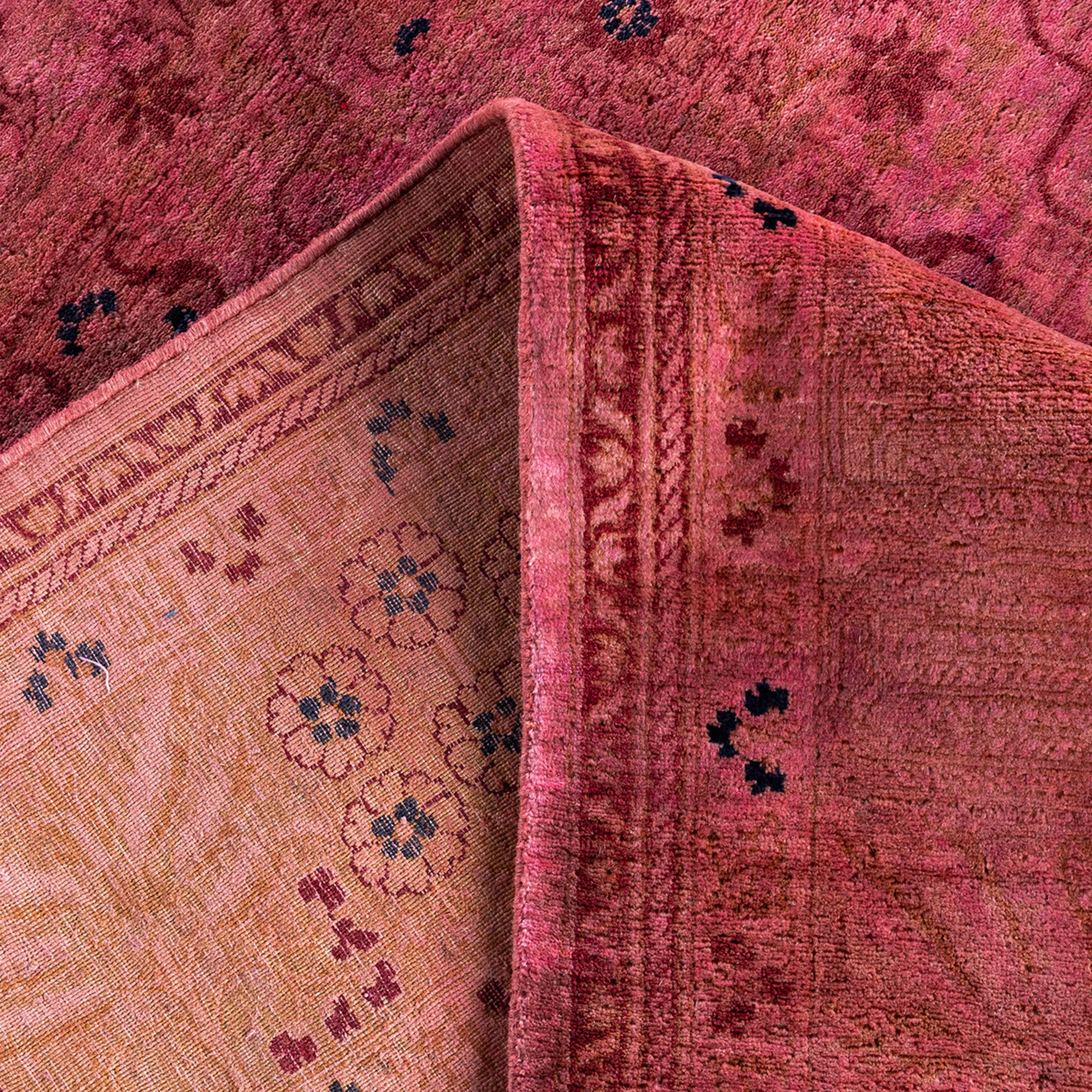 Pink Overdyed Wool Rug - 7'10" x 10'1"