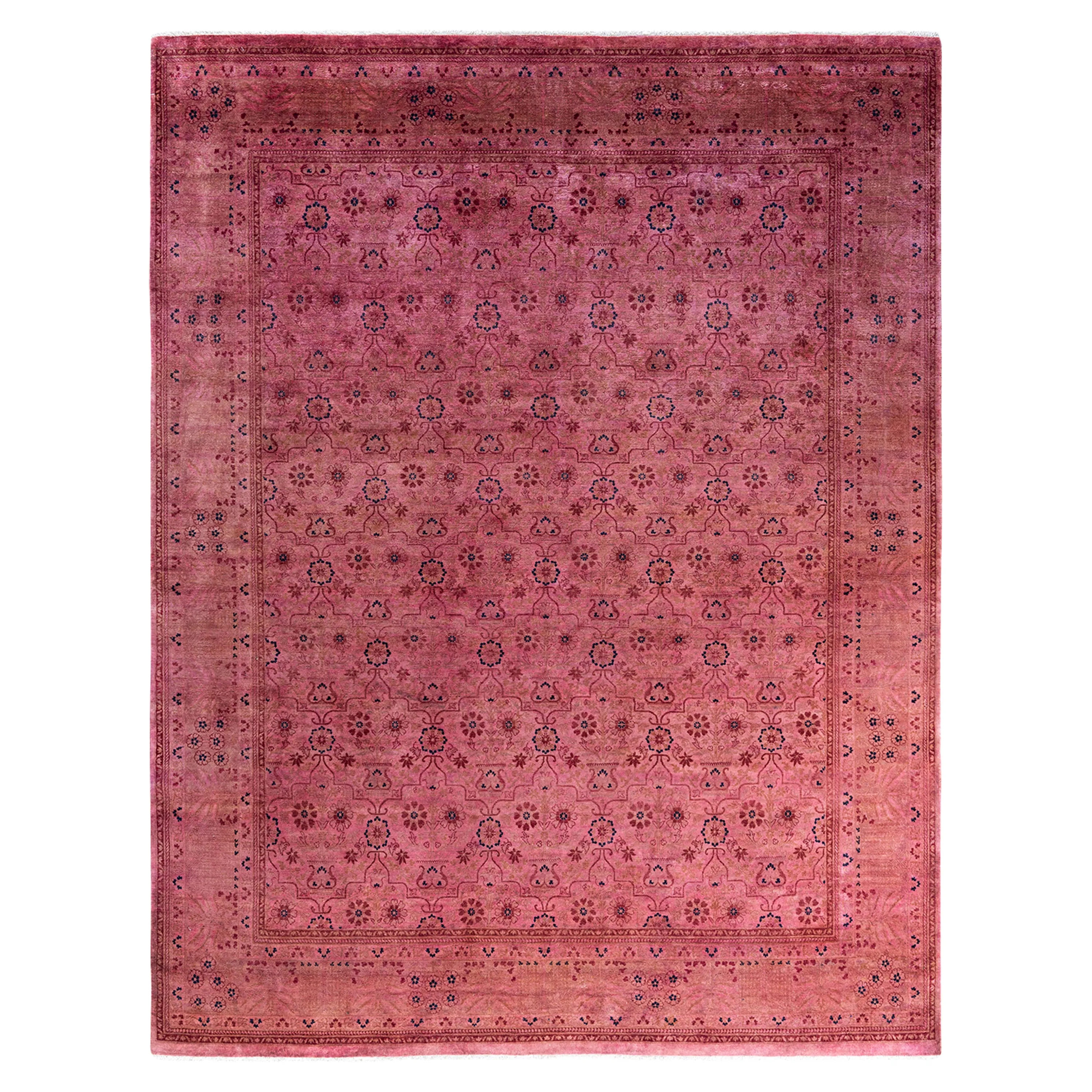 Pink Overdyed Wool Rug - 7'10" x 10'1"