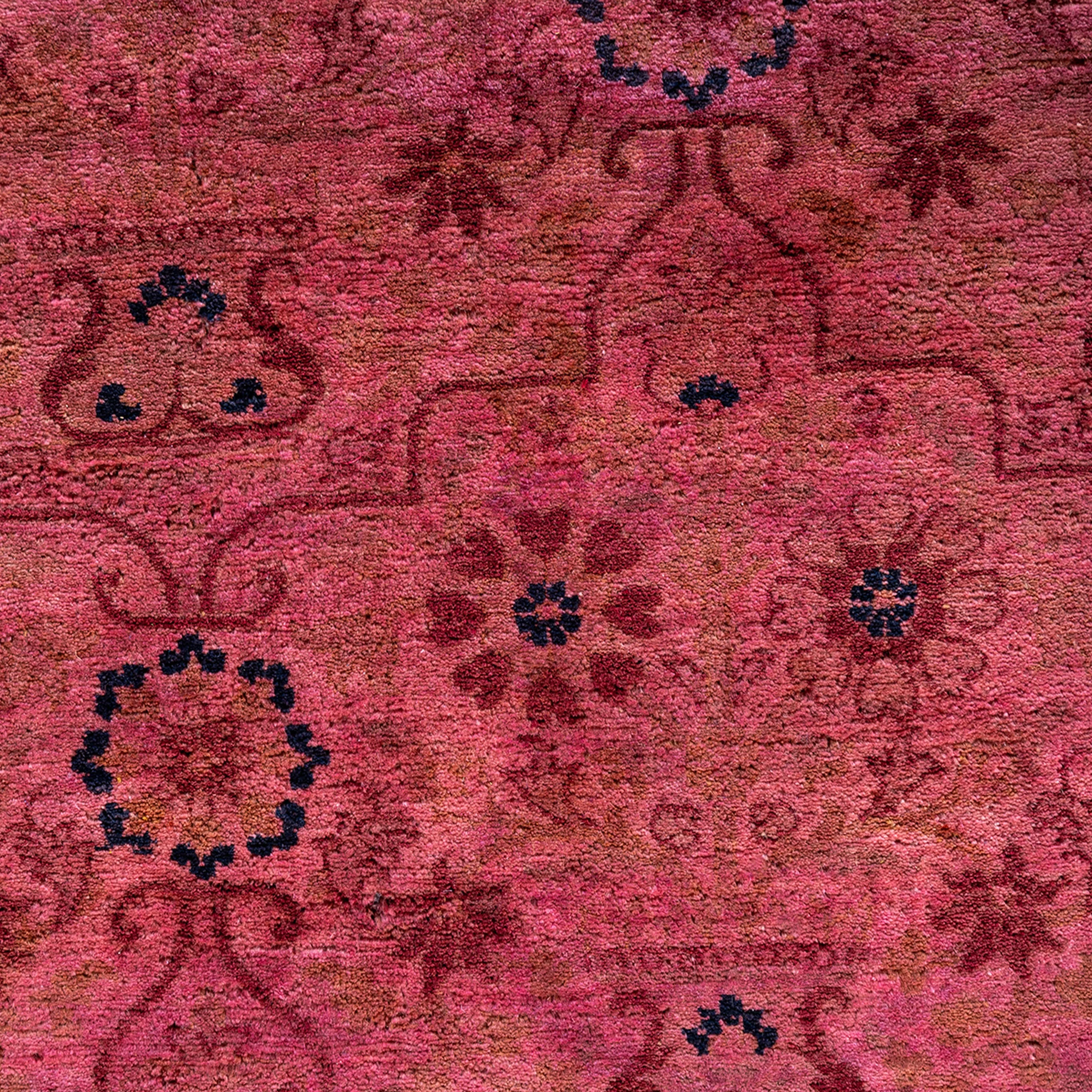 Pink Overdyed Wool Rug - 7'10" x 10'1"