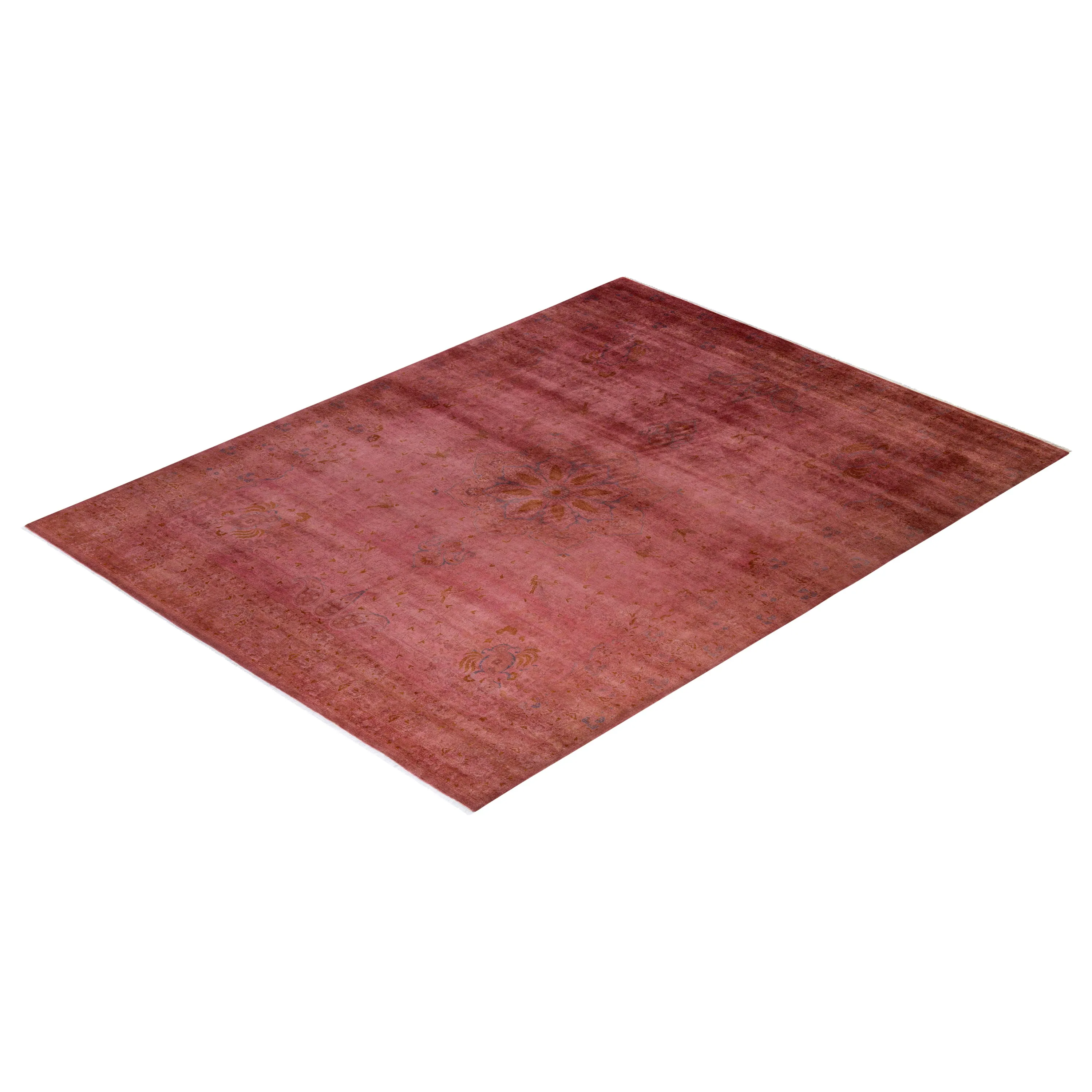 Pink Overdyed Wool Rug - 9'4" x 12'2"