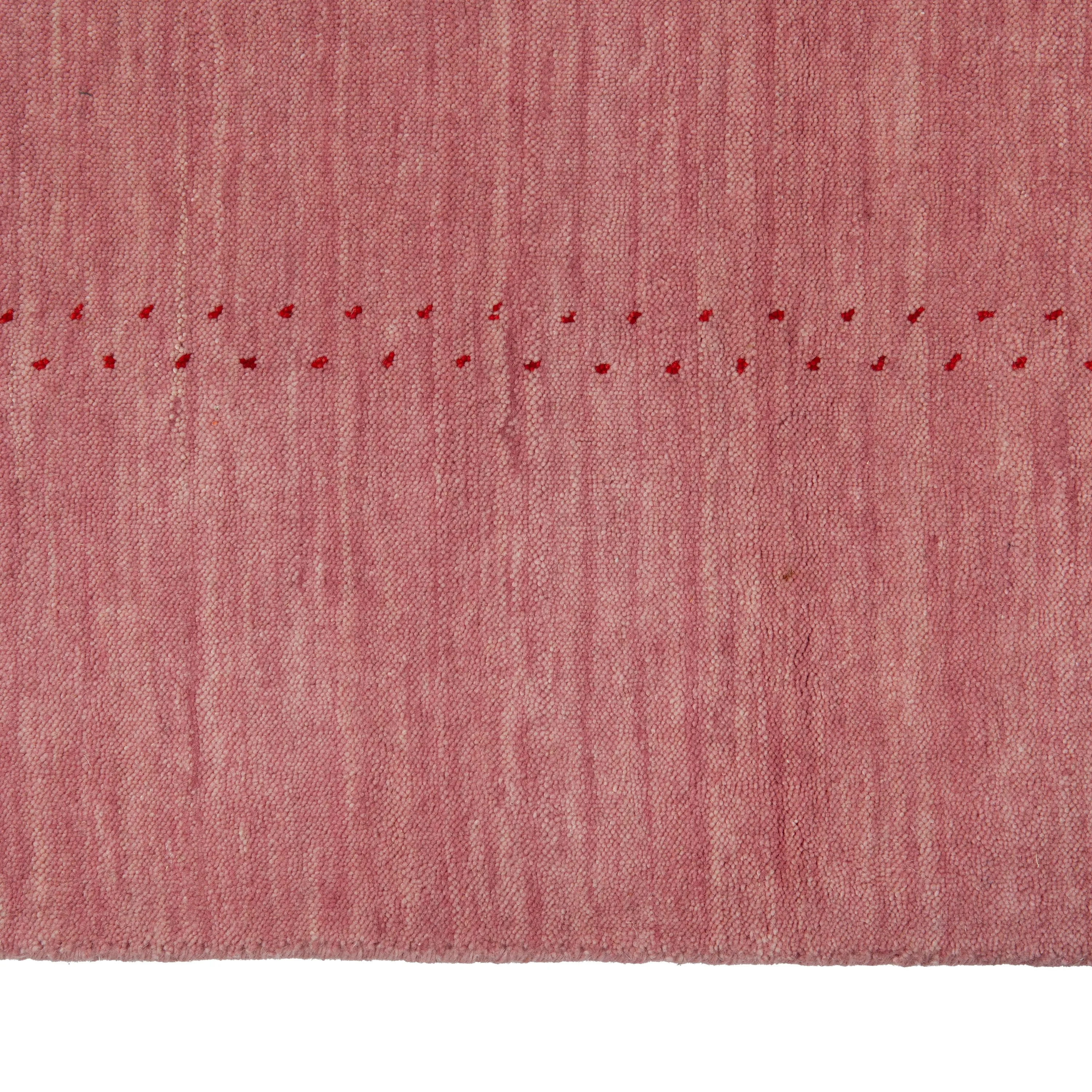 Pink Solid Indo Gabbeh Rug - 6'2" x 9'1"