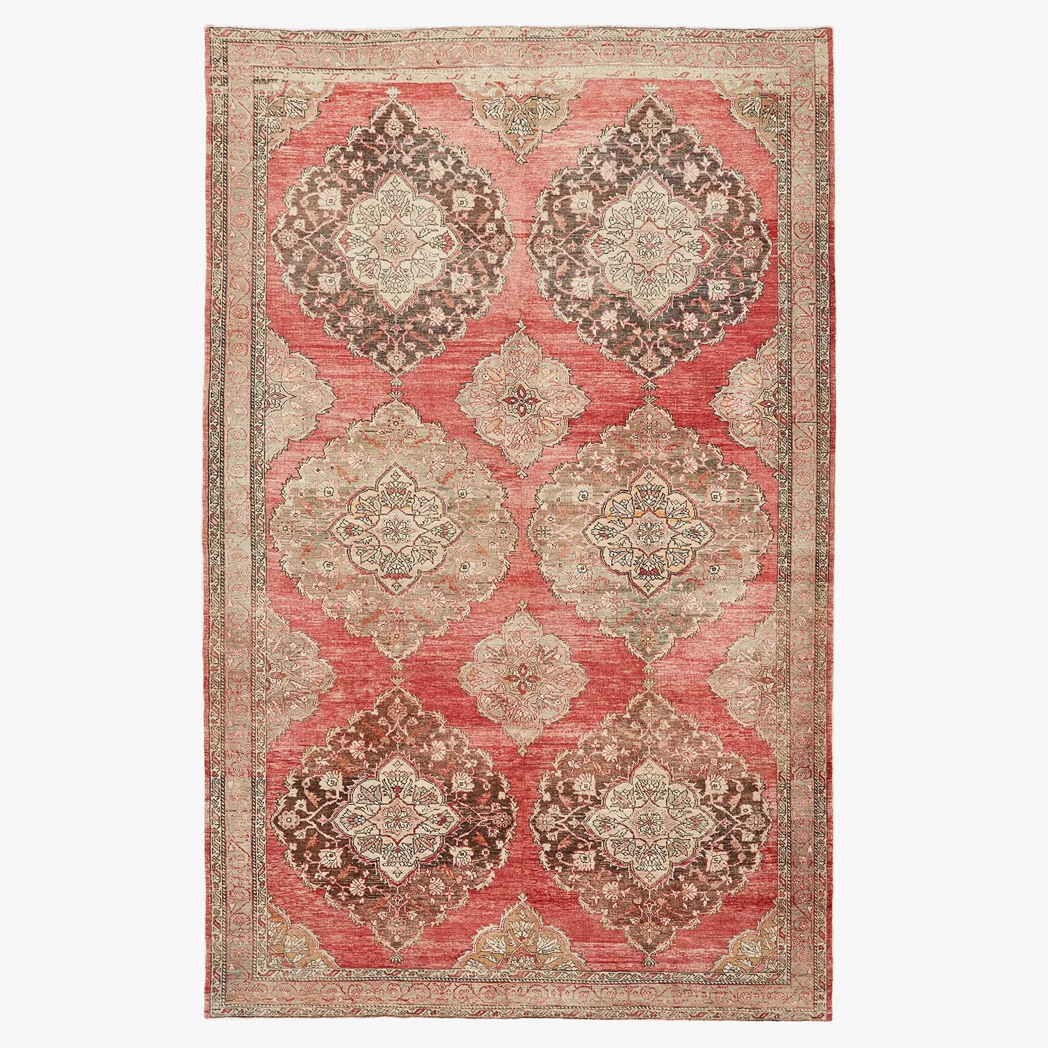 Pink Vintage Turkish Rug - 8'8" x 13'7"