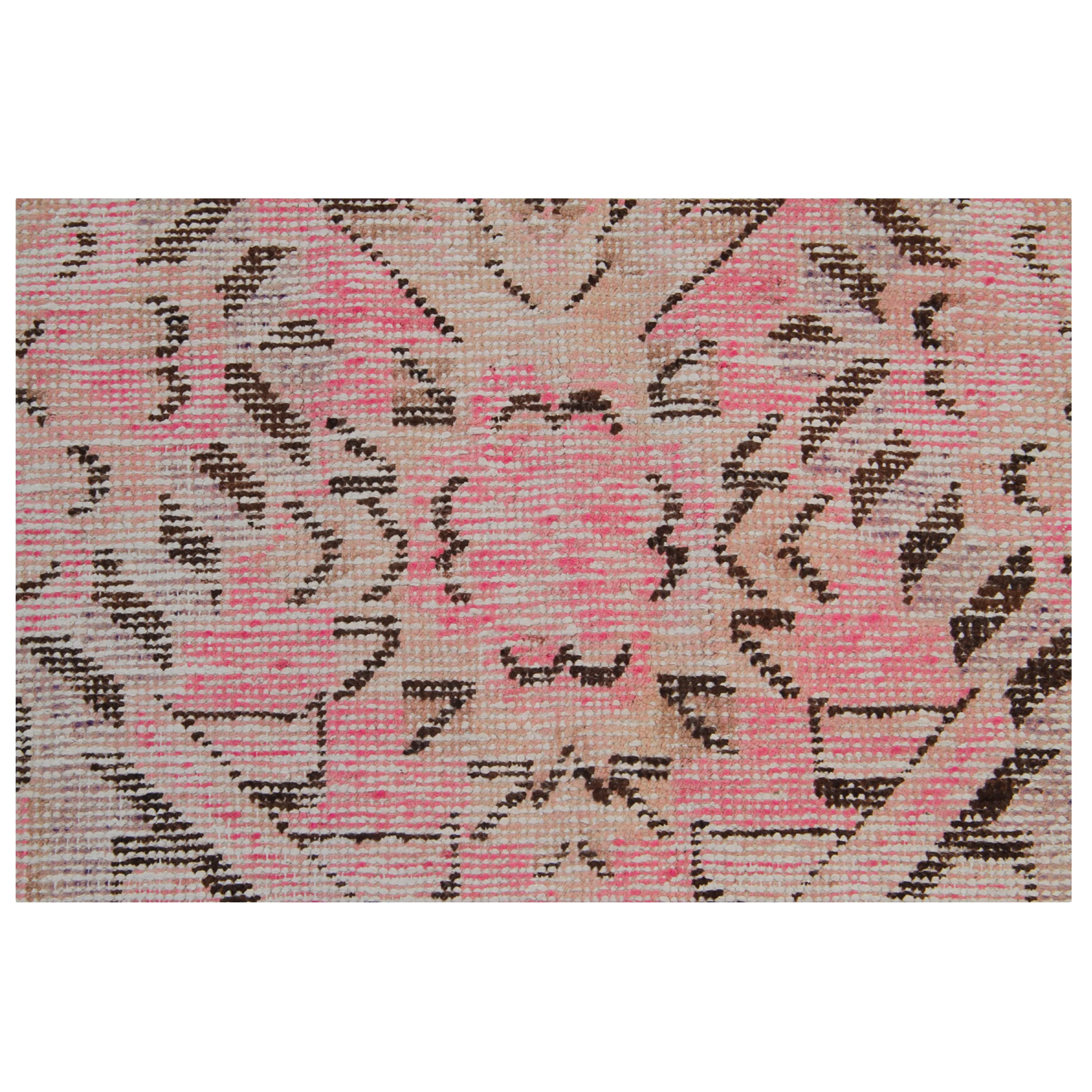 Pink Vintage Wool Cotton Blend Runner - 4'10" x 9'11"