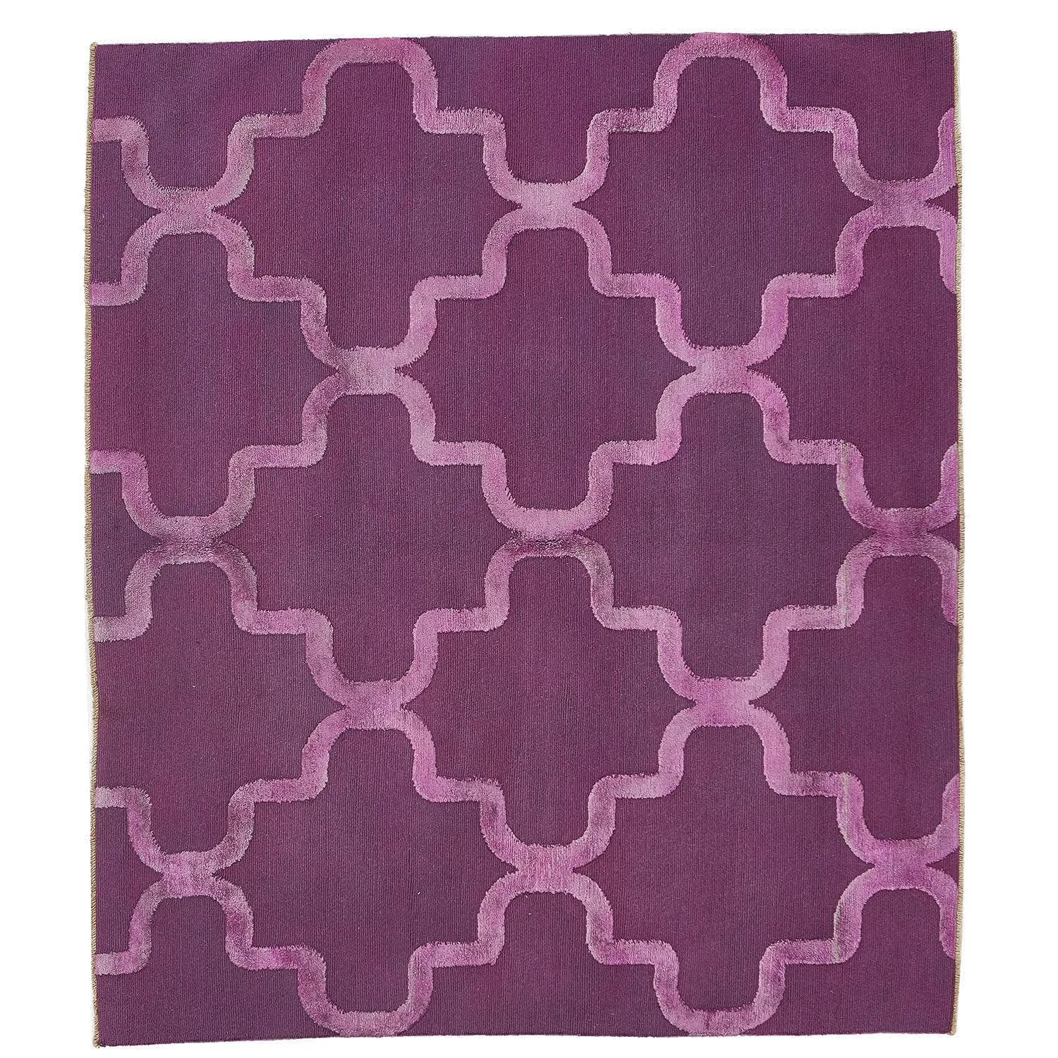 Purple Overdyed Wool Rug - 5'1" x 5'10"
