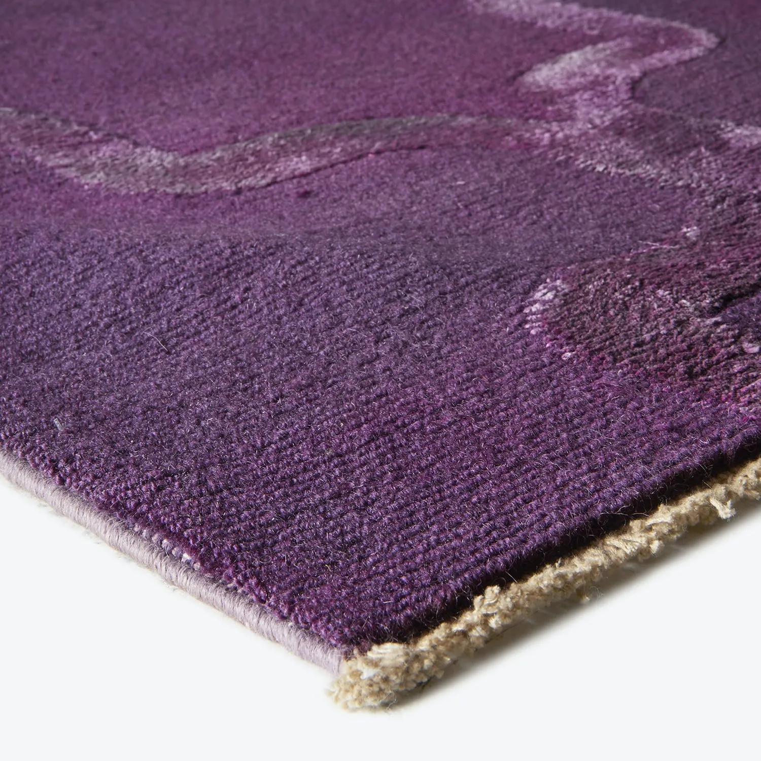 Purple Overdyed Wool Rug - 5'1" x 5'10"
