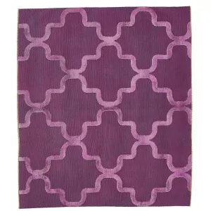 Purple Overdyed Wool Rug - 5'1" x 5'10"