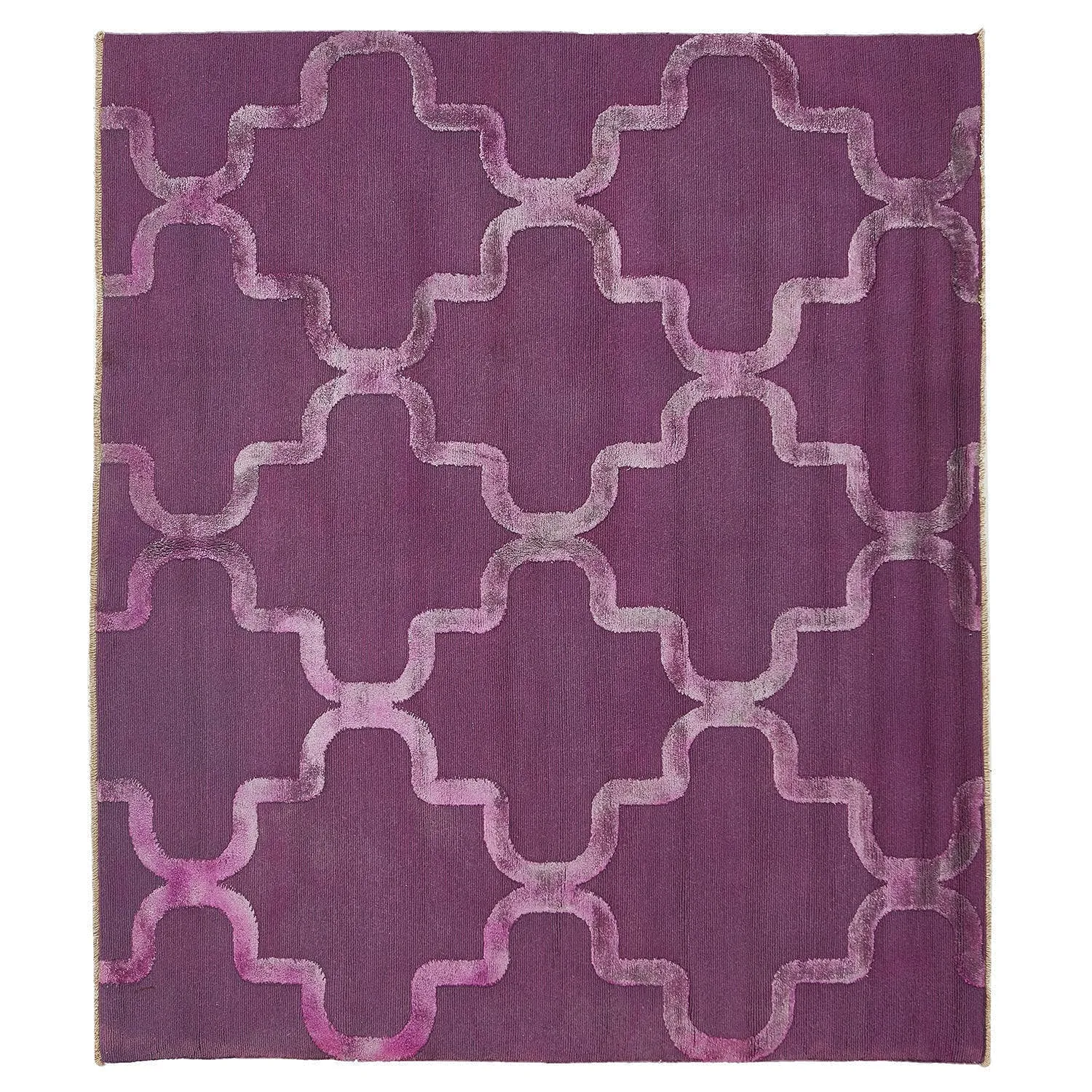 Purple Overdyed Wool Rug - 5'1" x 6'