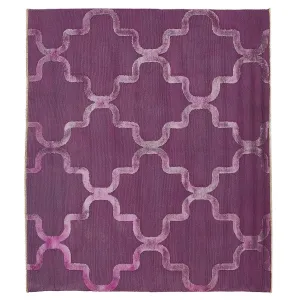 Purple Overdyed Wool Rug - 5'1" x 6'