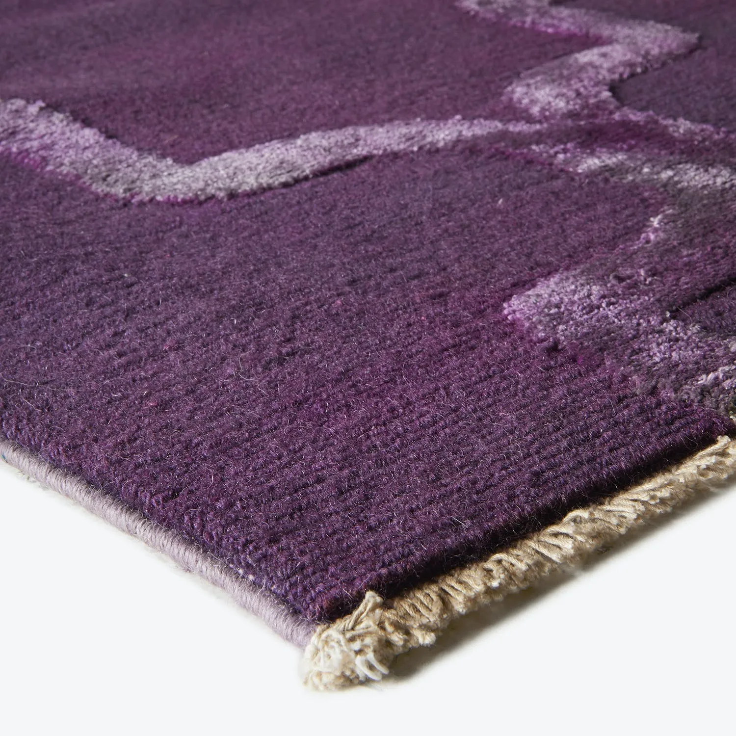 Purple Overdyed Wool Rug - 5'1" x 6'