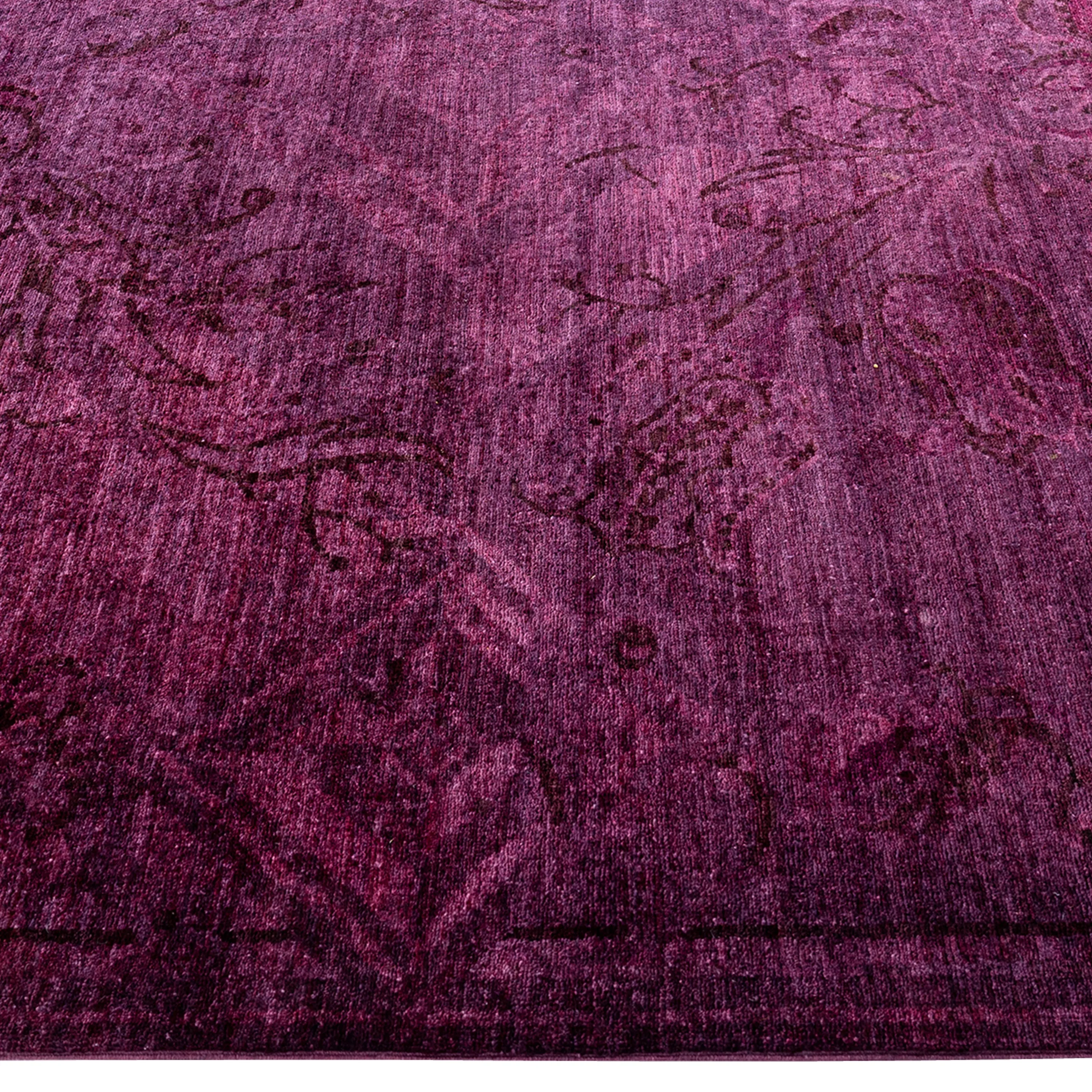 Purple Overdyed Wool Rug - 8'1" x 10'3"
