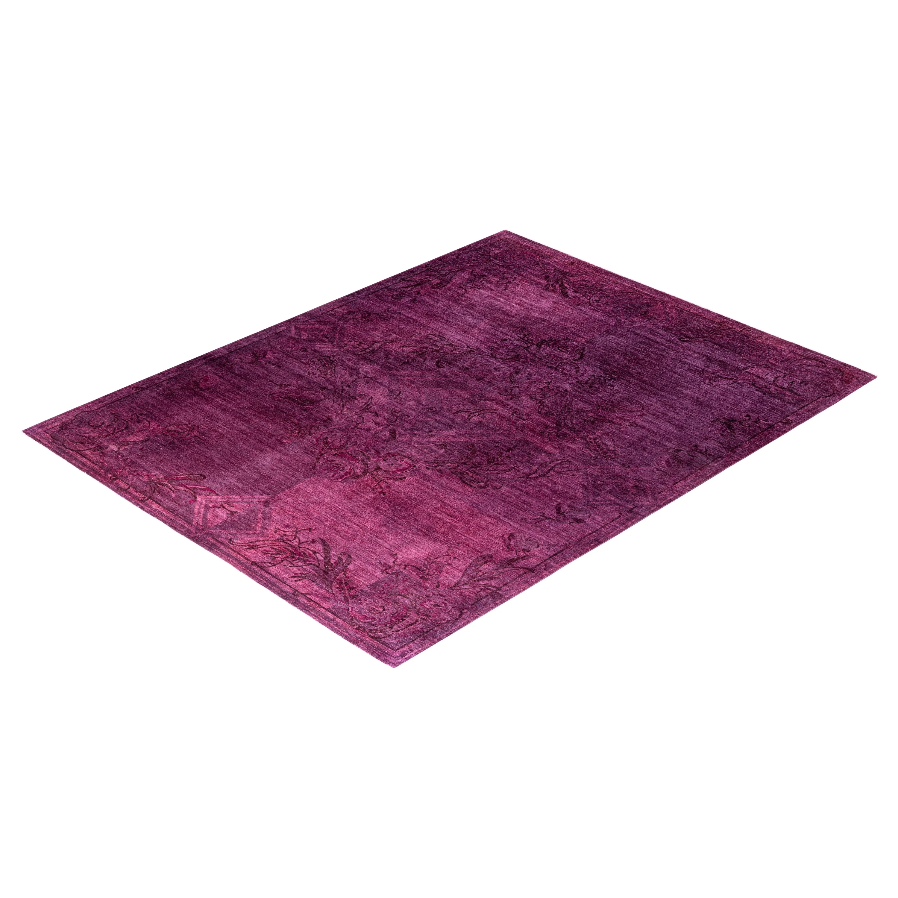 Purple Overdyed Wool Rug - 8'1" x 10'3"
