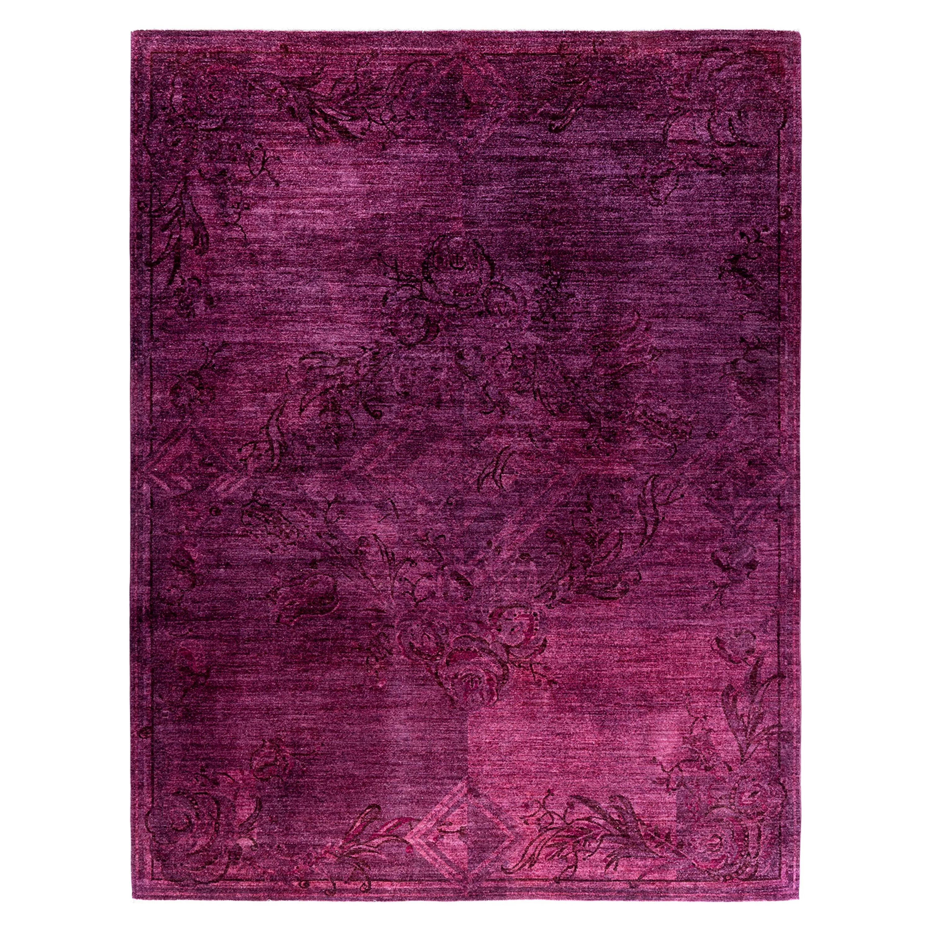 Purple Overdyed Wool Rug - 8'1" x 10'3"