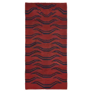 Red & Blue Traditional Tibetan Wool Rug - 2'8" x 5'6"