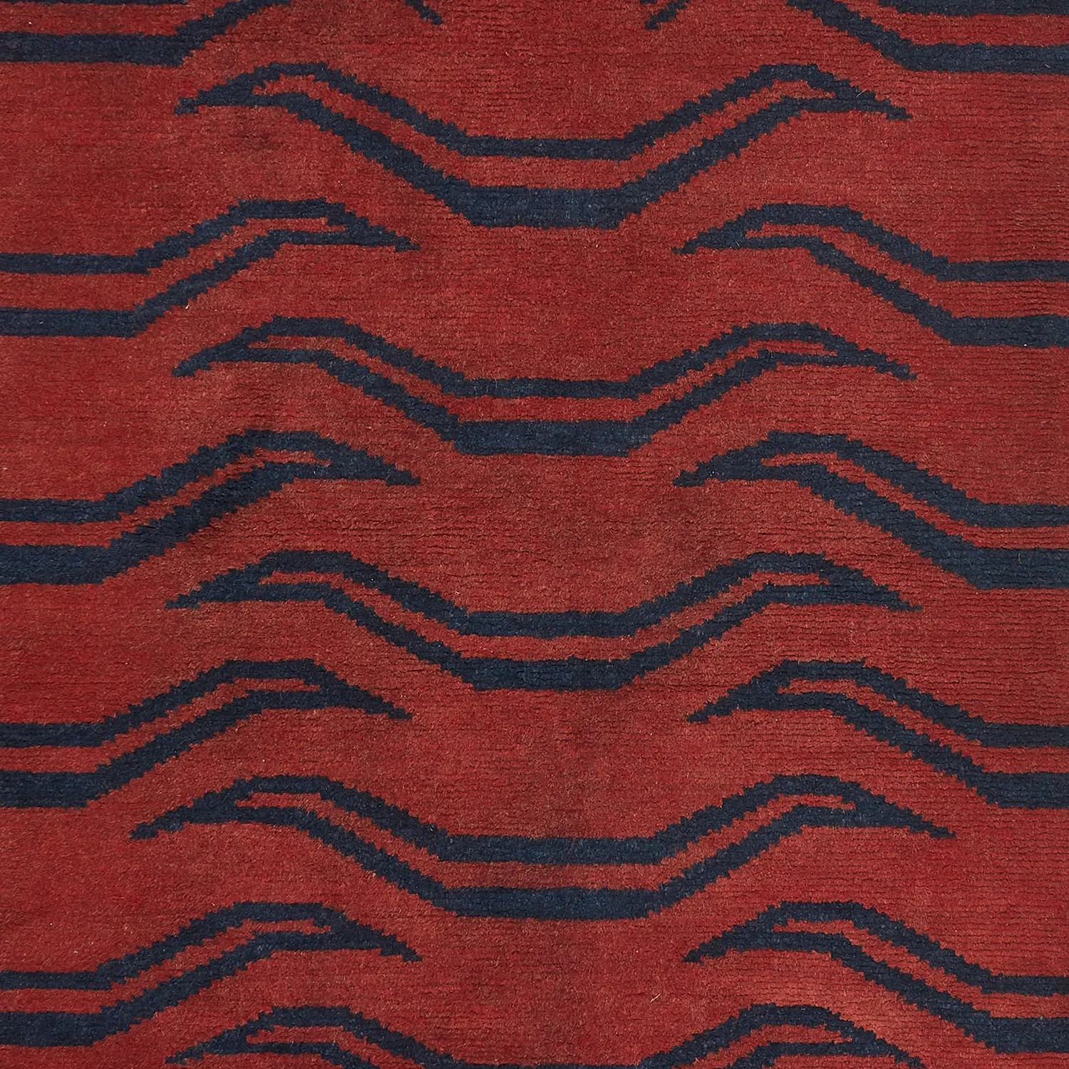 Red & Blue Traditional Tibetan Wool Rug - 2'8" x 5'6"