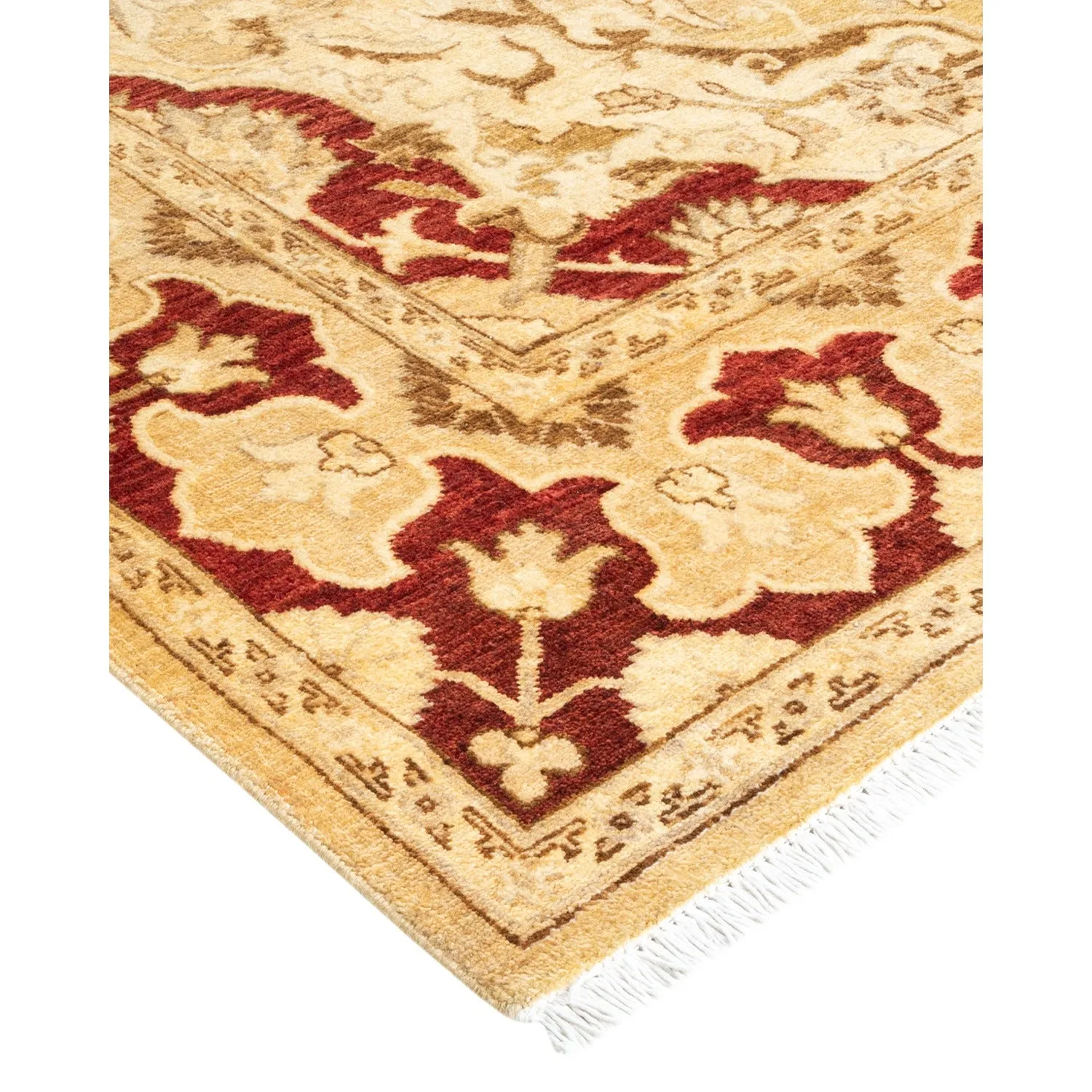 Red & Gold Traditional Wool Rug - 5'10" x 9'1"