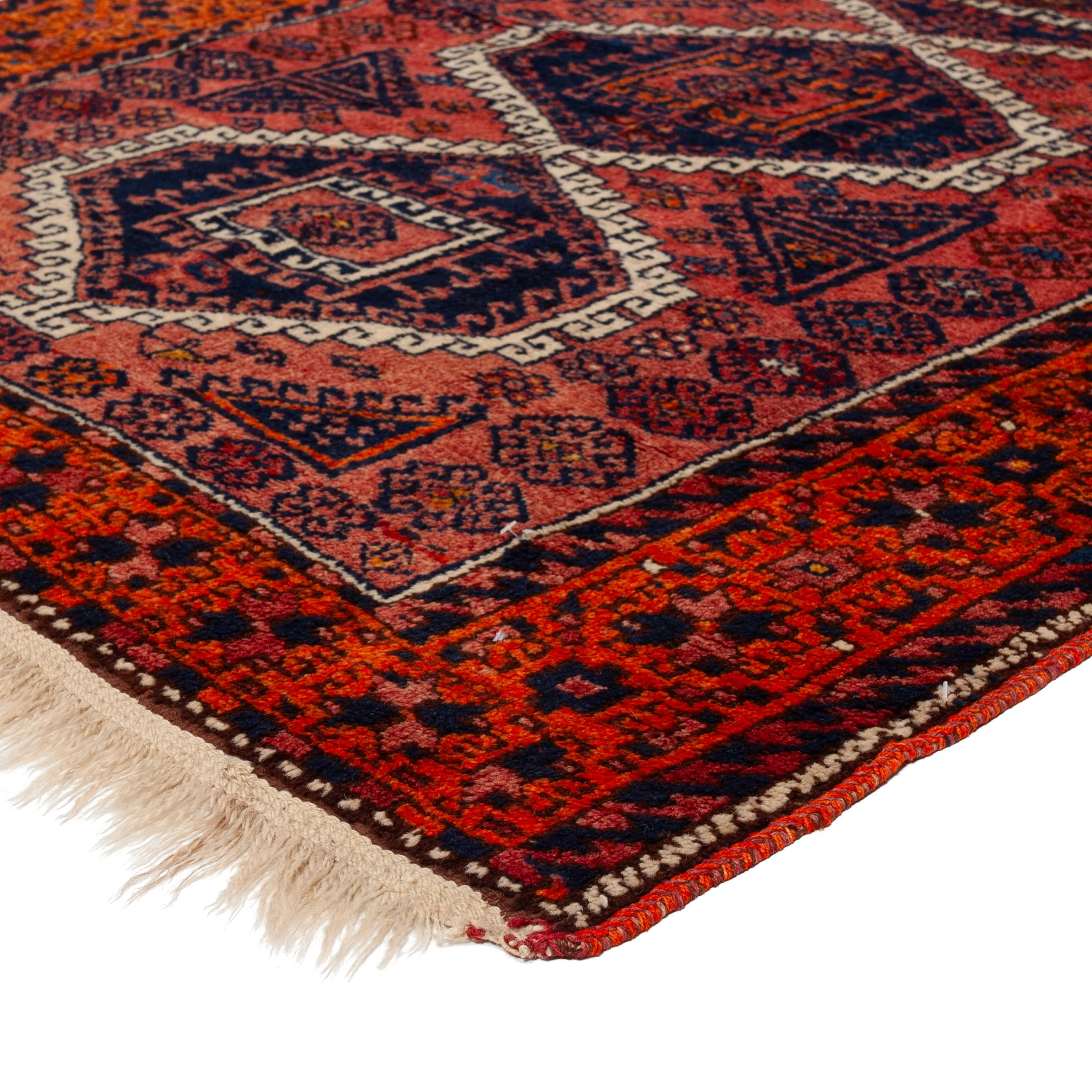 Red & Orange Antique Kurdish Rug - 5'x10'