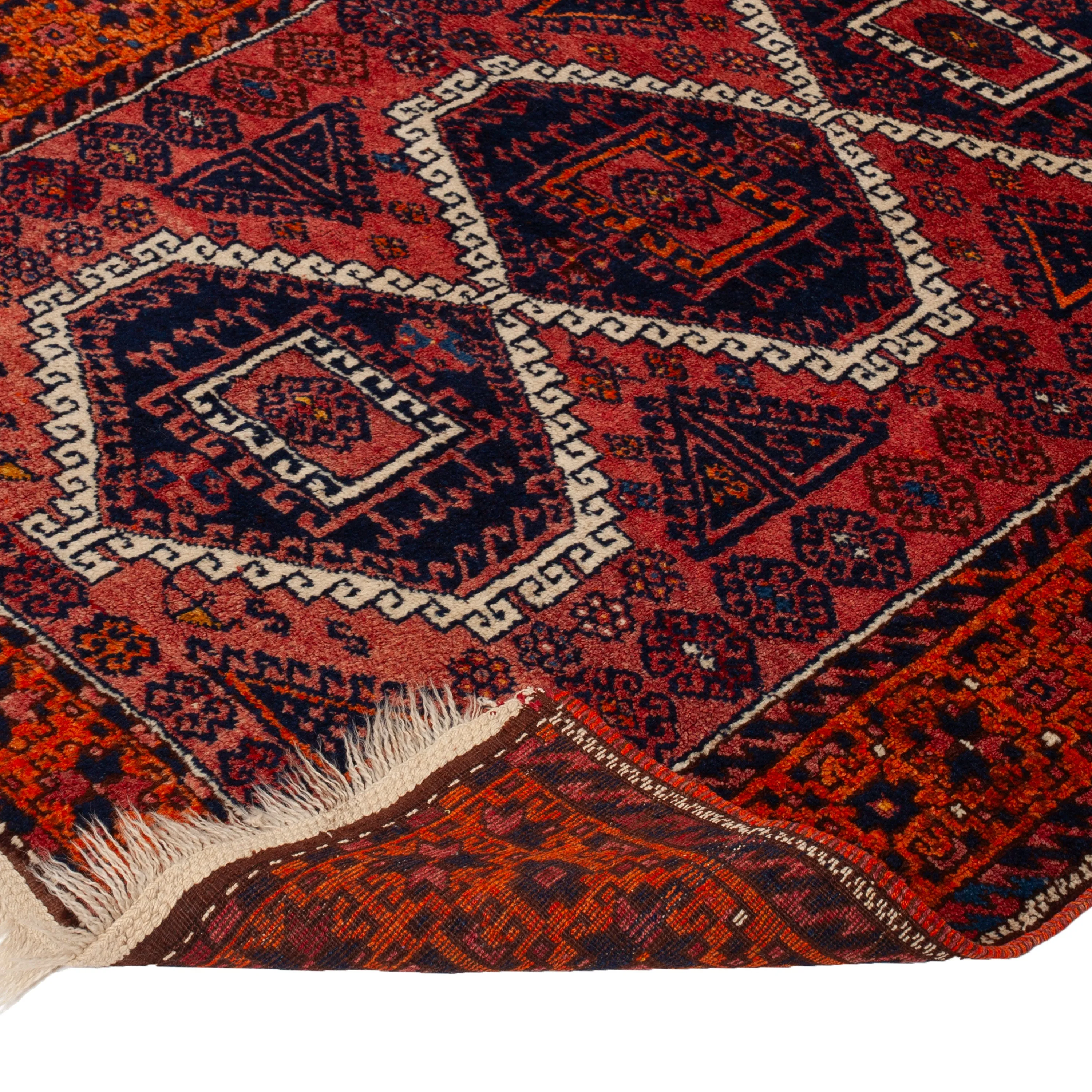 Red & Orange Antique Kurdish Rug - 5'x10'