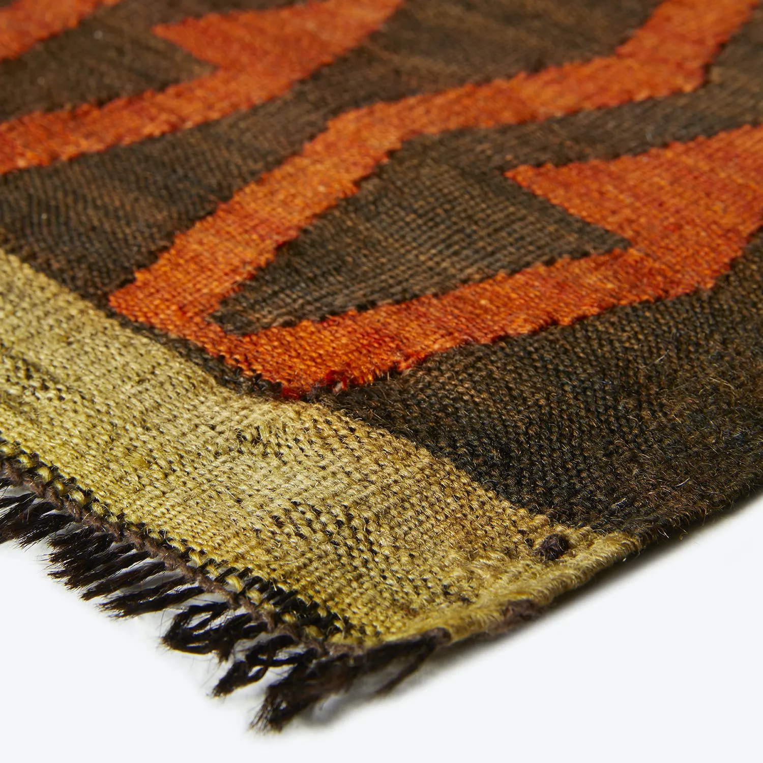 Red & Yellow Vintage Kilim Wool Runner - 3'5" x 11'1"