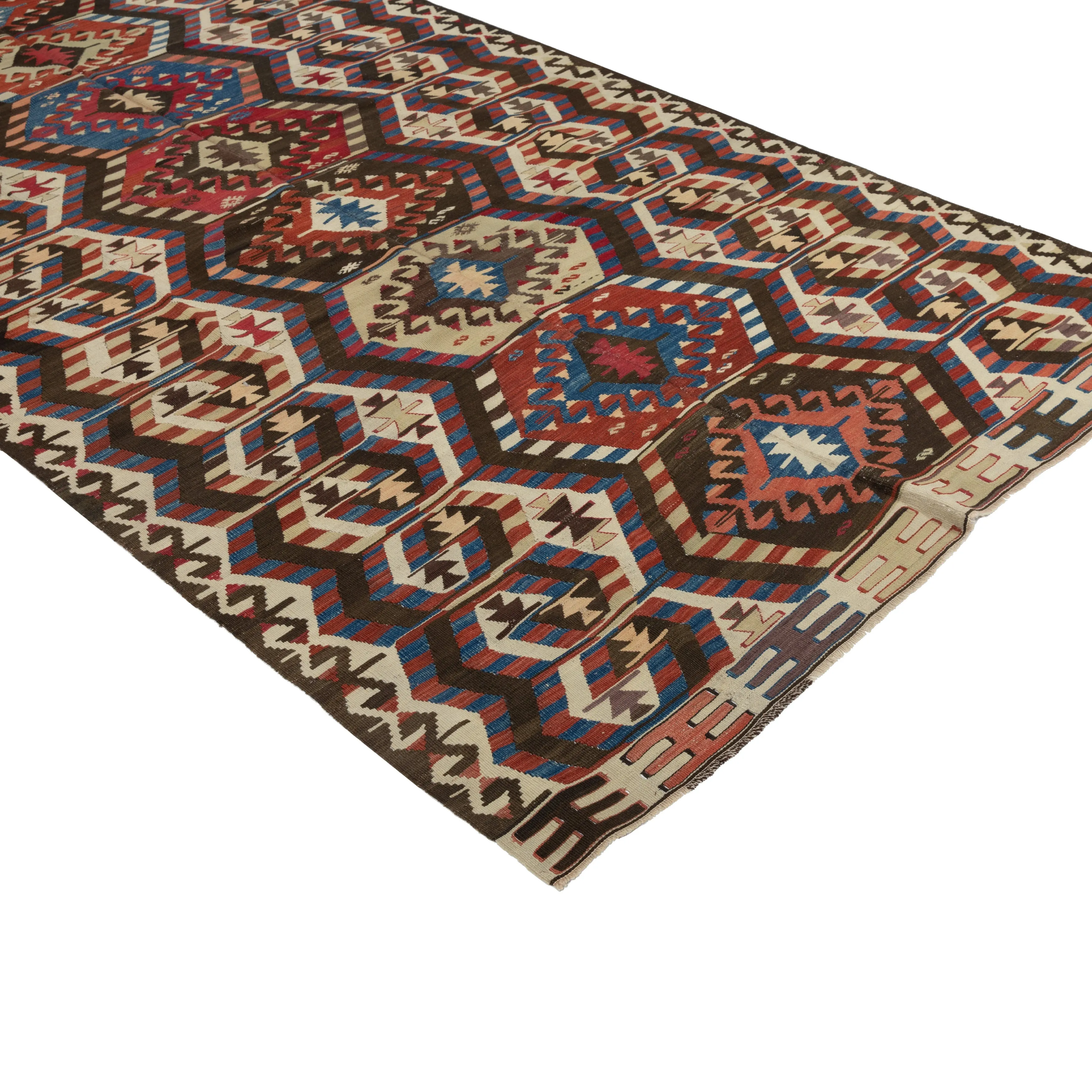 Red Anatolian Kilim Rug - 5'6" x 11'5"