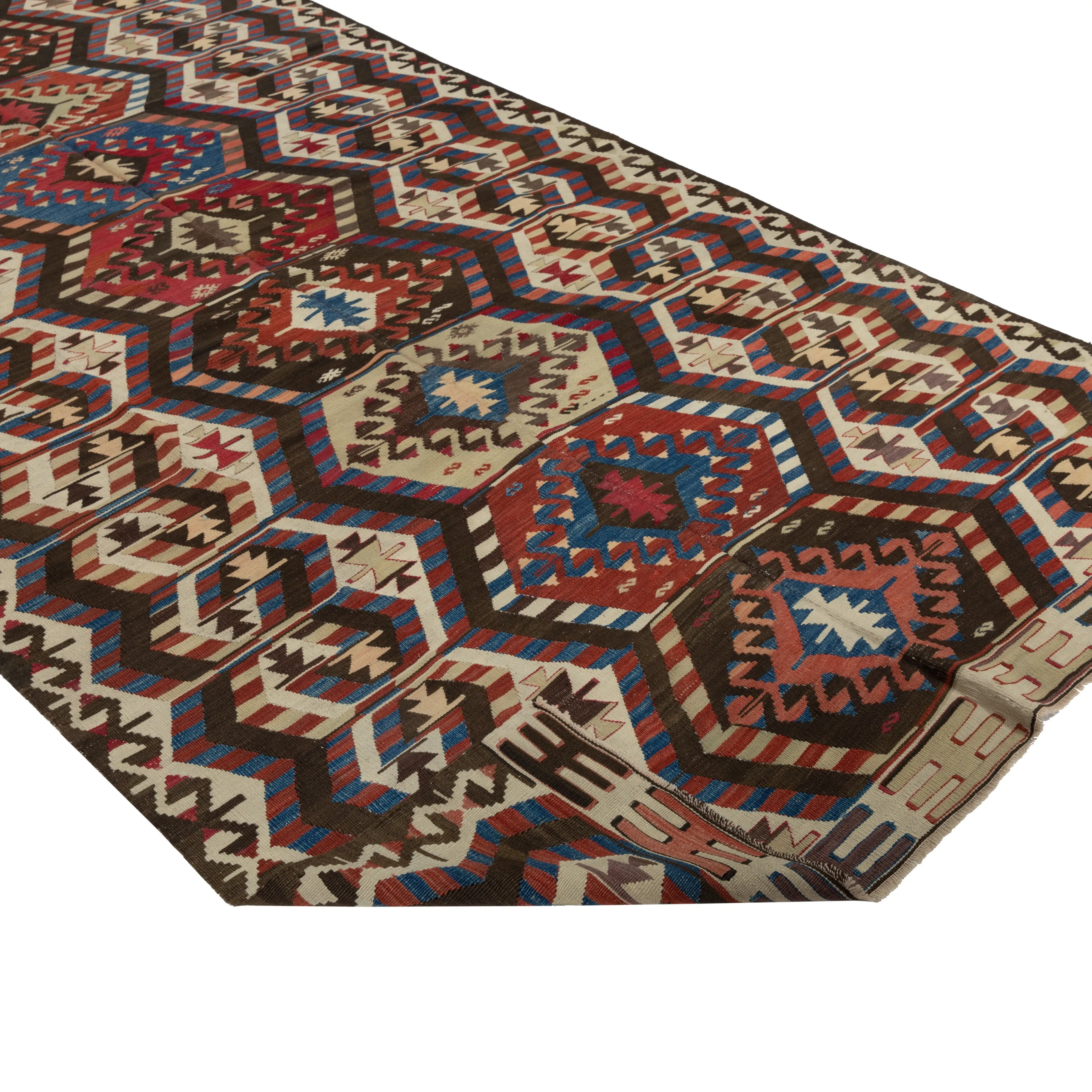 Red Anatolian Kilim Rug - 5'6" x 11'5"