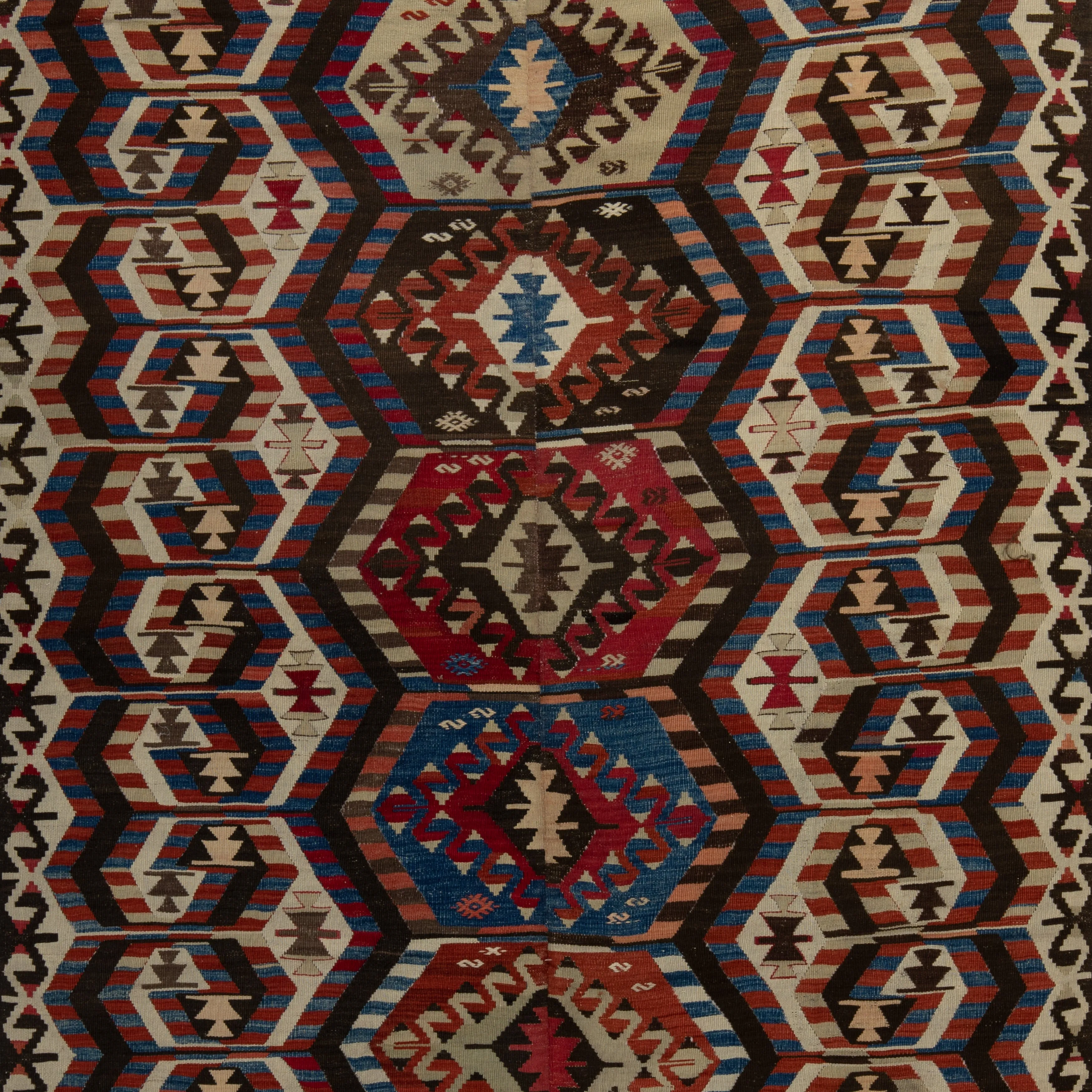 Red Anatolian Kilim Rug - 5'6" x 11'5"