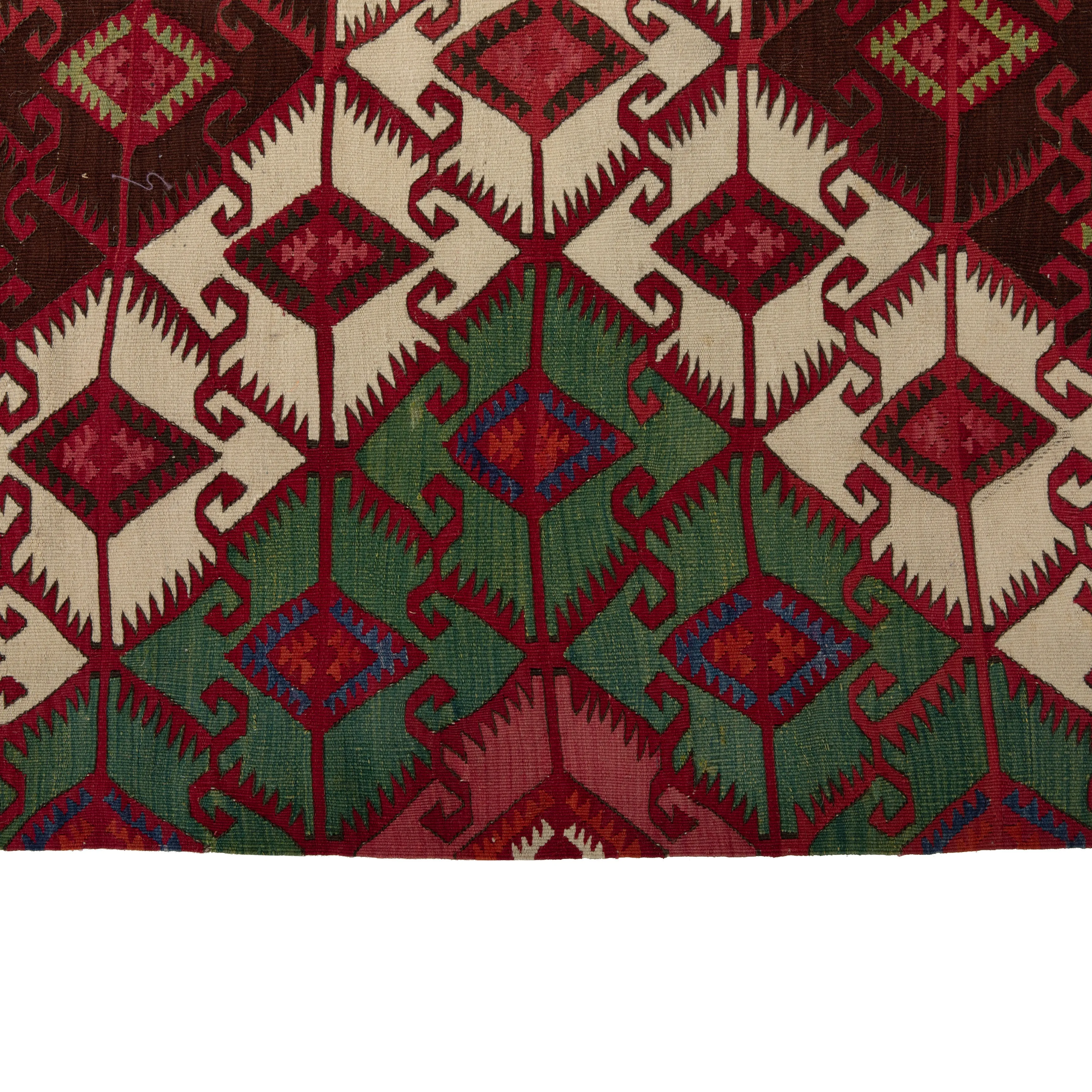 Red Anatolian Kilim Runner - 5'6" x 15'5"