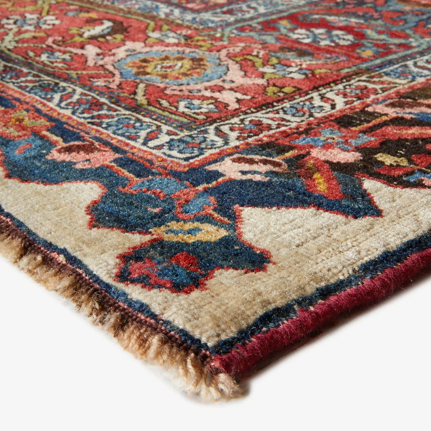 Red Antique Bidjar Wool Persian Rug - 9'2" x 14'5"