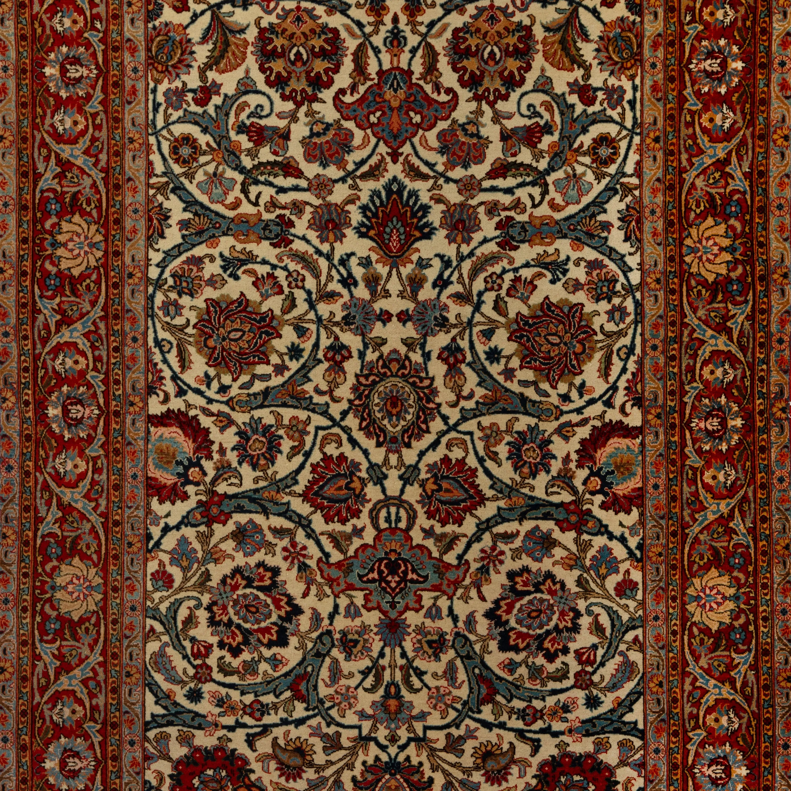 Red Antique Kashan Rug - 4'5" x 7'1"
