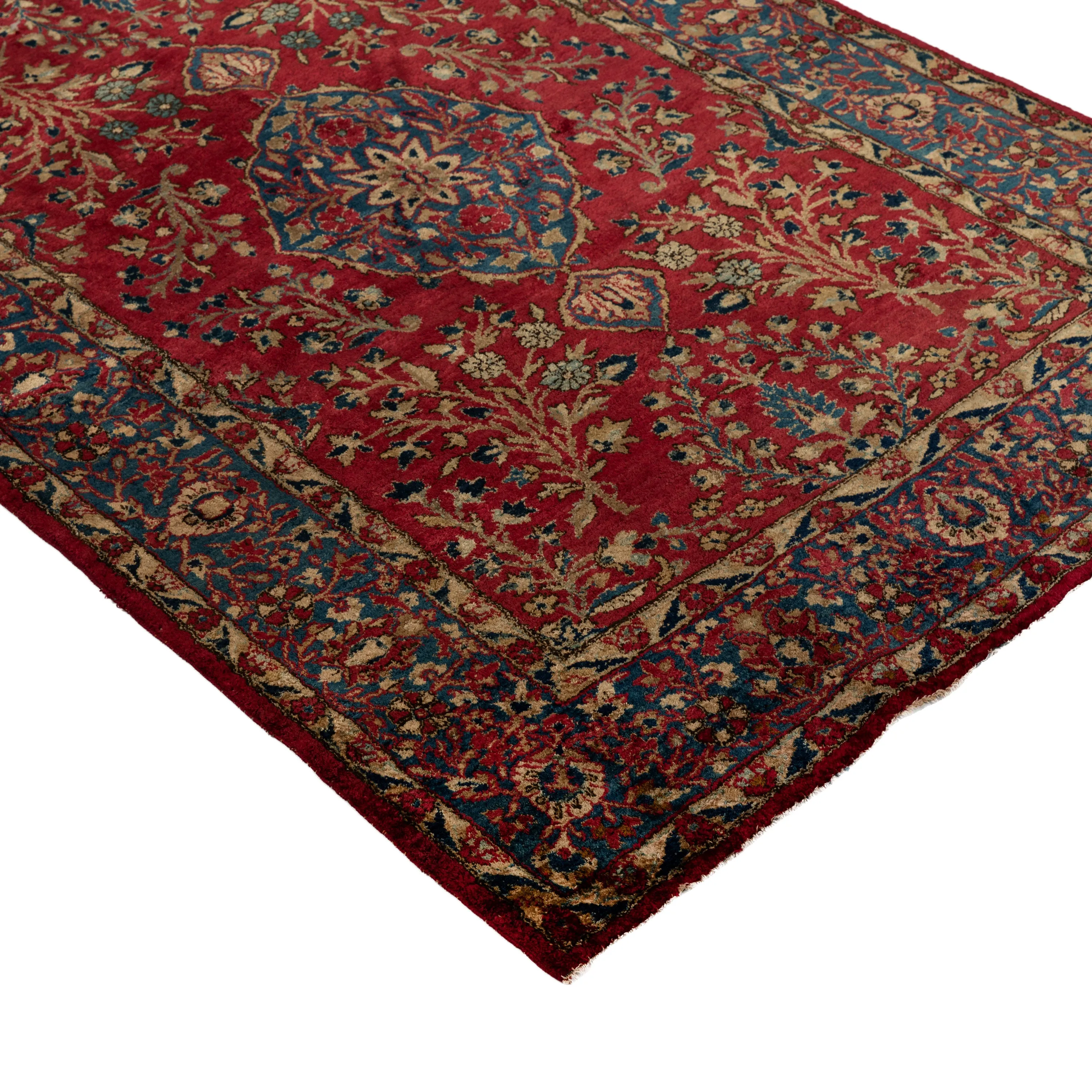 Red Antique Kashan Silk Persian Rug - 3' x 5'