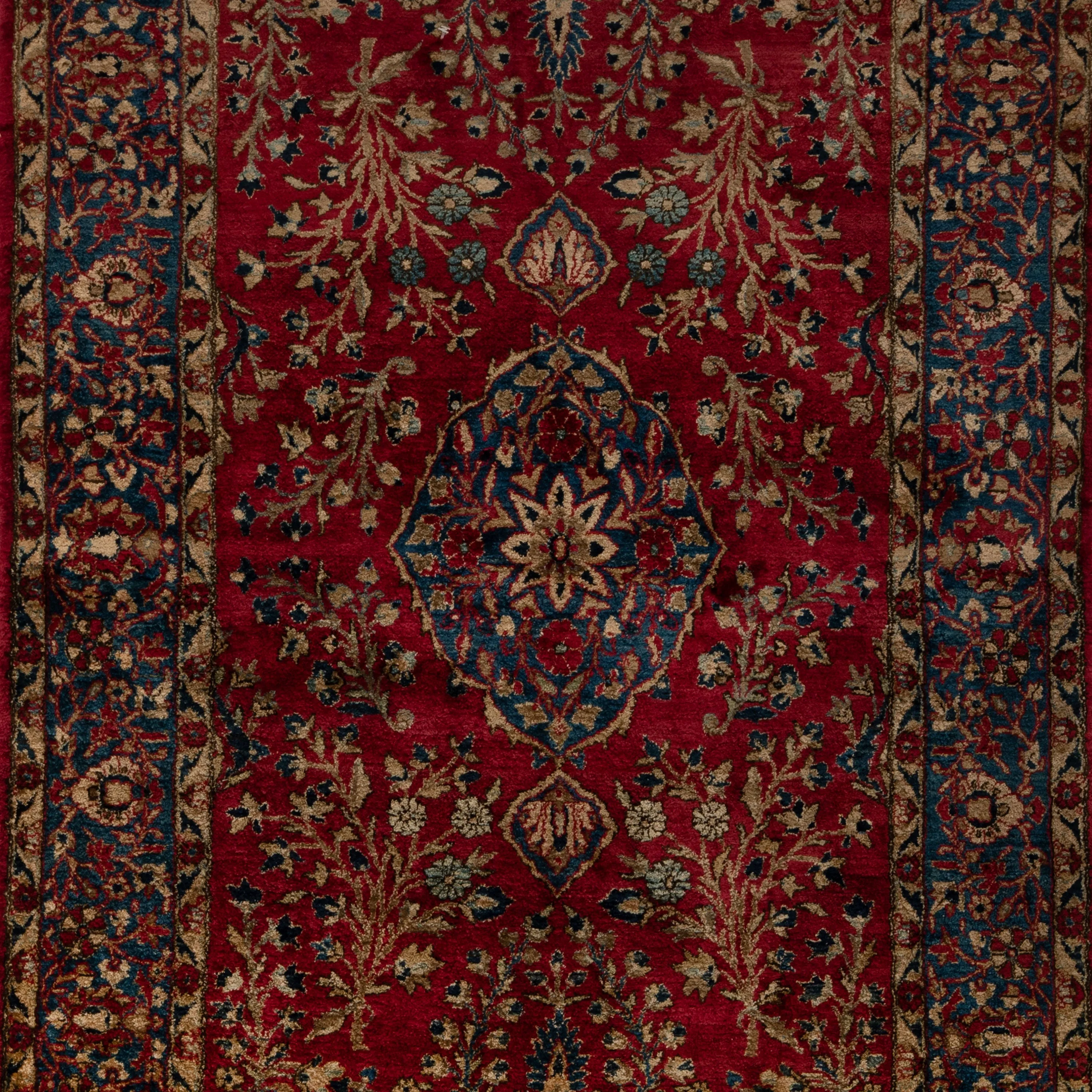 Red Antique Kashan Silk Persian Rug - 3' x 5'