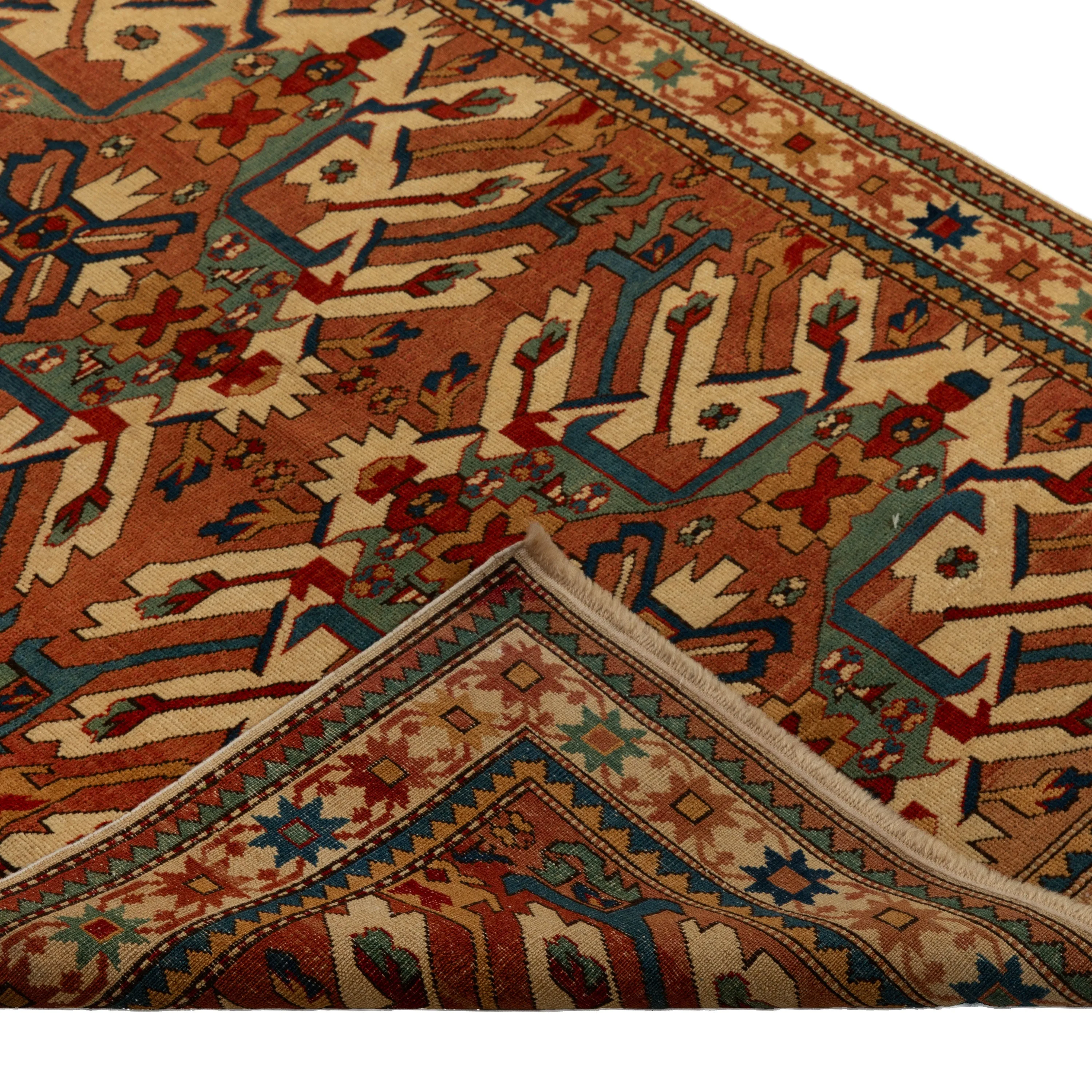 Red Antique Persian Talish Rug - 3'2" x 4'8"