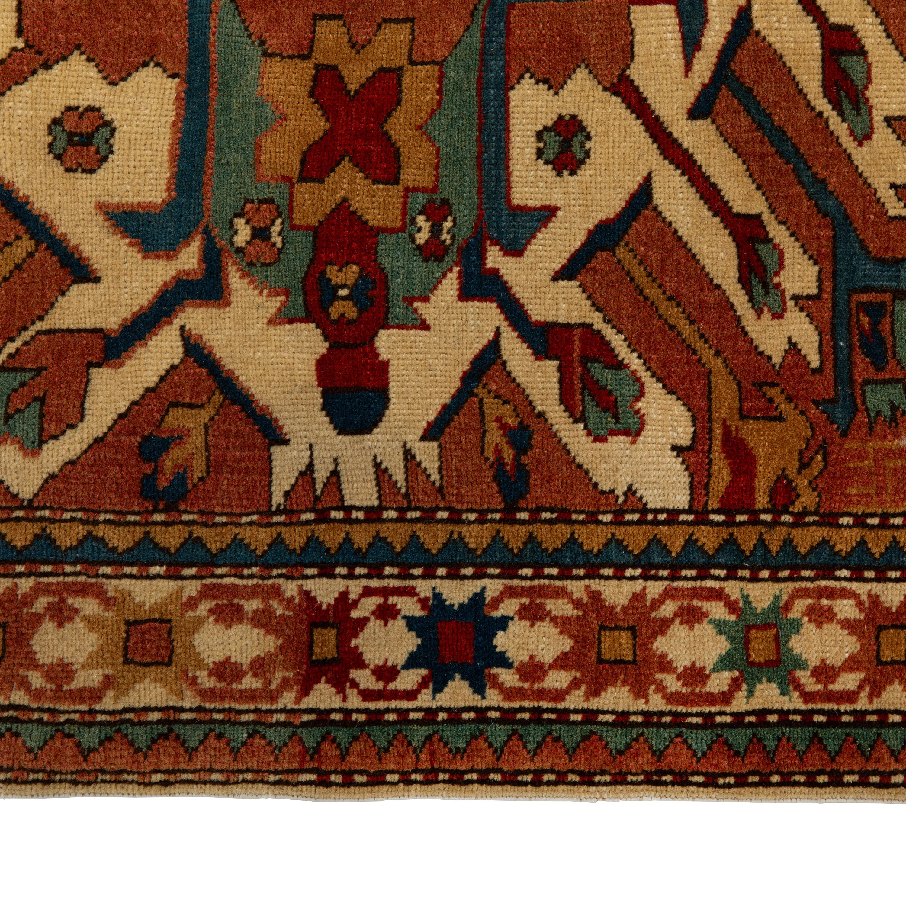 Red Antique Persian Talish Rug - 3'2" x 4'8"